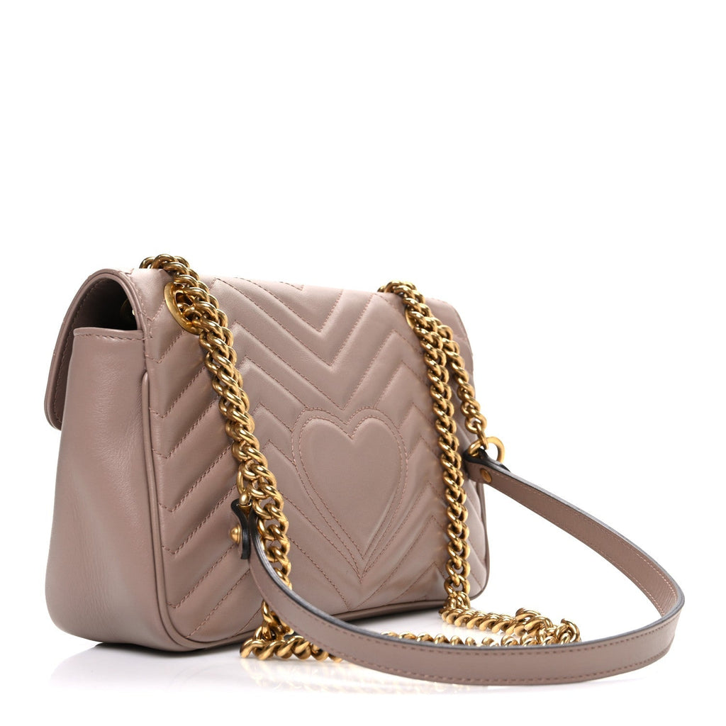Calfskin Matelasse Small GG Marmont Shoulder Bag Porcelain Rose