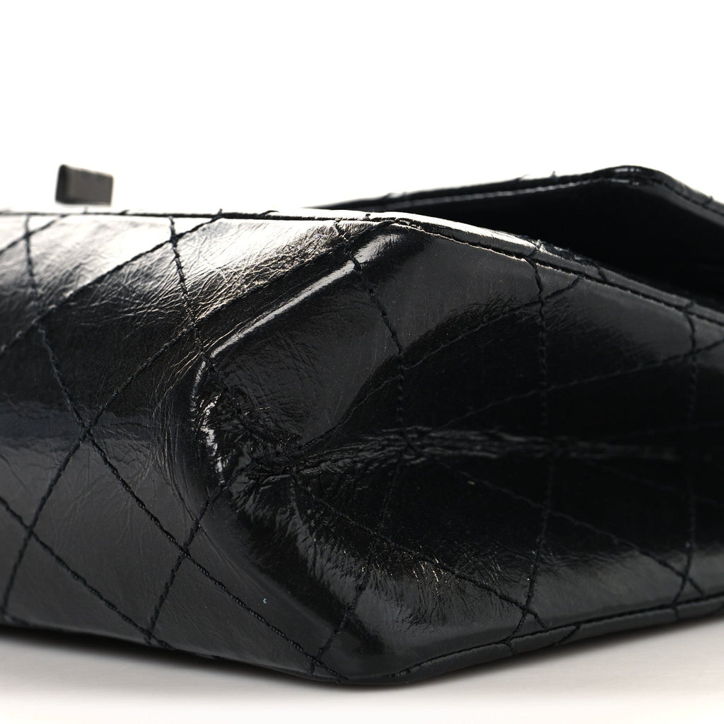 Glazed Calfskin Quilted 2.55 Reissue 226 Flap So Black