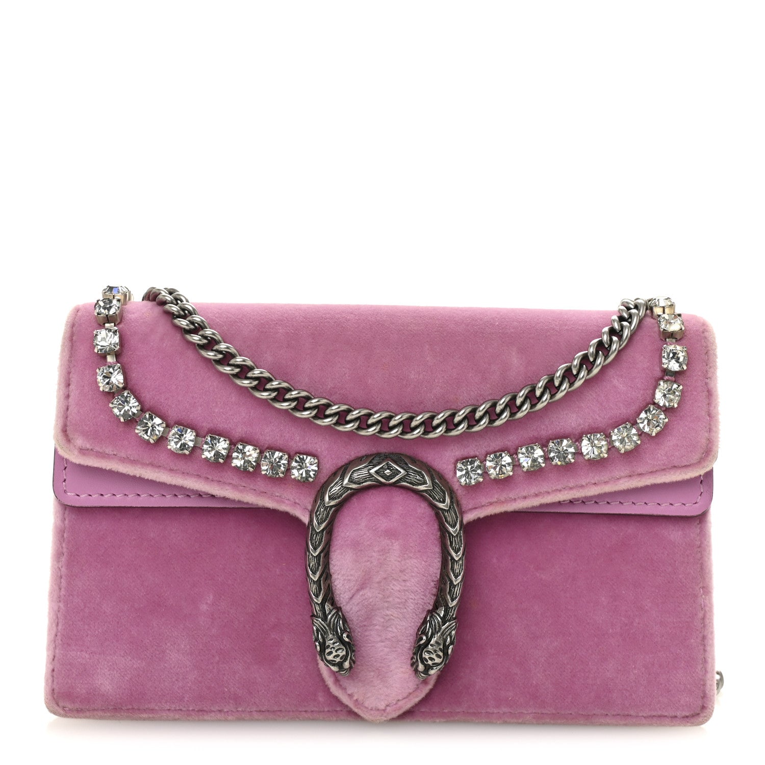 Velvet Crystal Super Mini Dionysus Shoulder Bag Malva