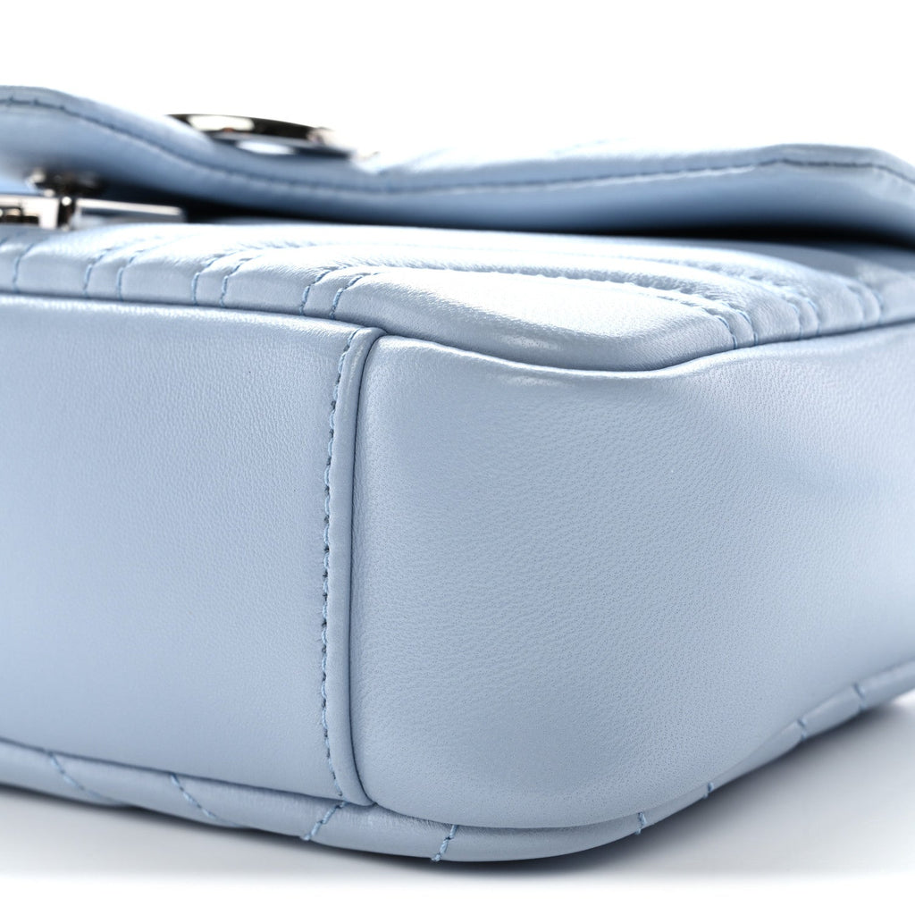 Lambskin Matelasse Small GG Marmont Shoulder Bag Porcelain Light Blue