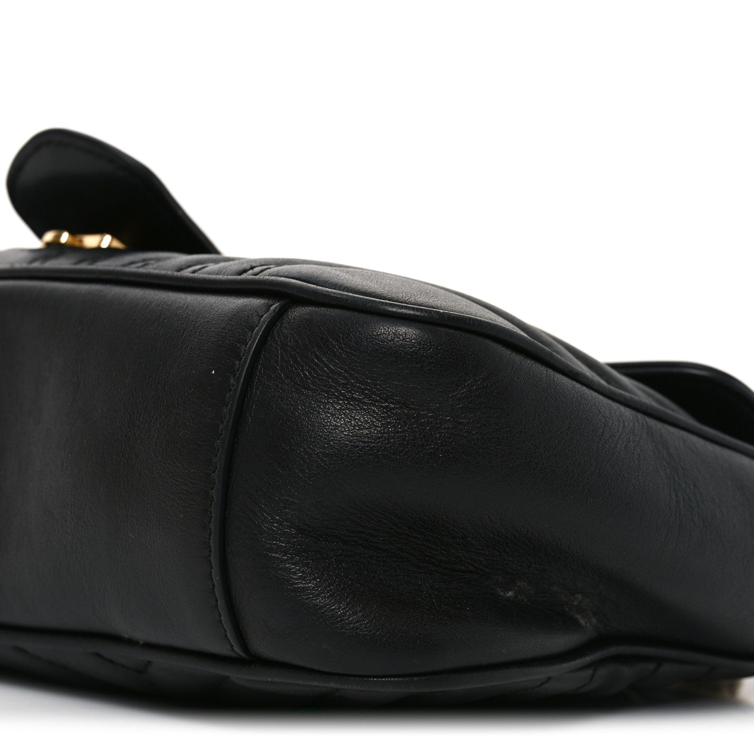 Calfskin Matelasse Small GG Marmont Shoulder Bag Black