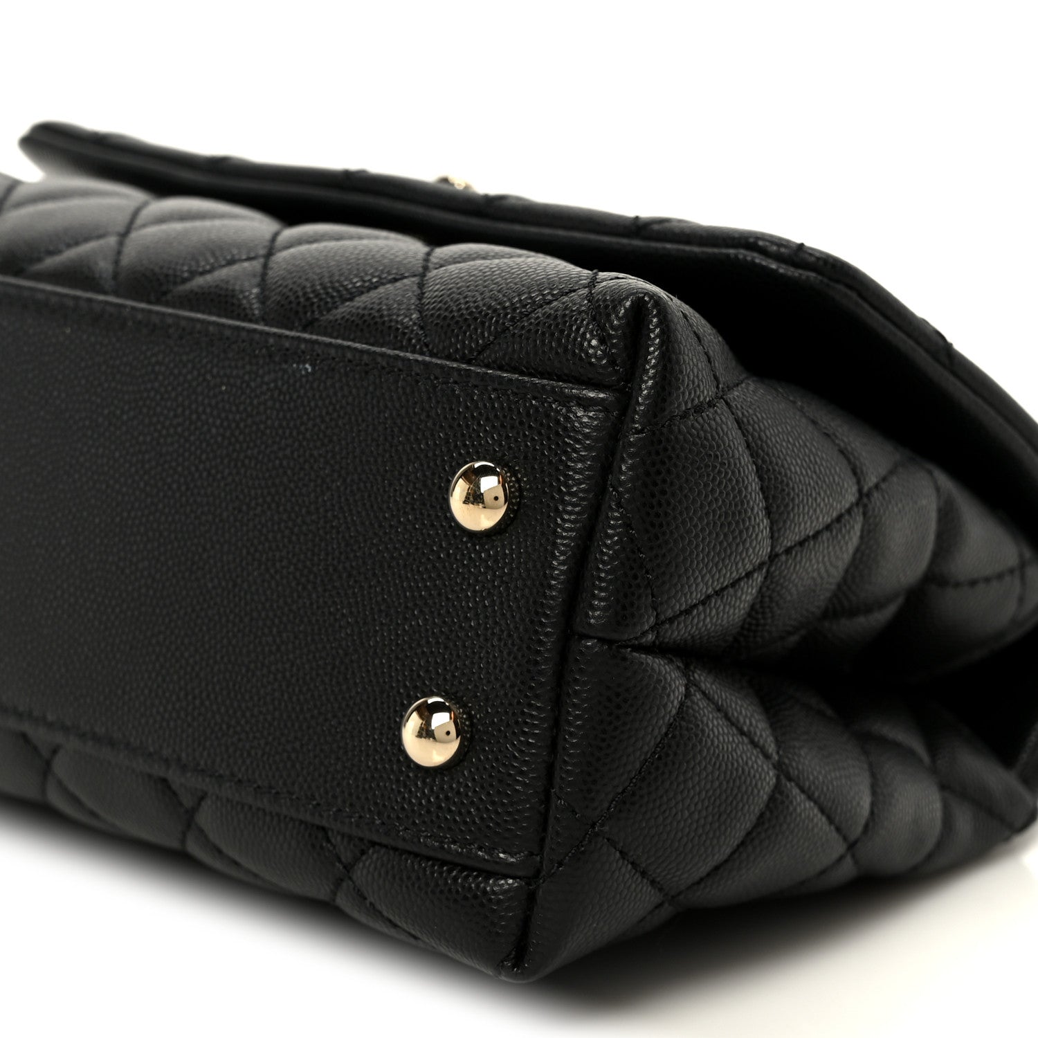 Caviar Quilted Mini Coco Handle Flap Black
