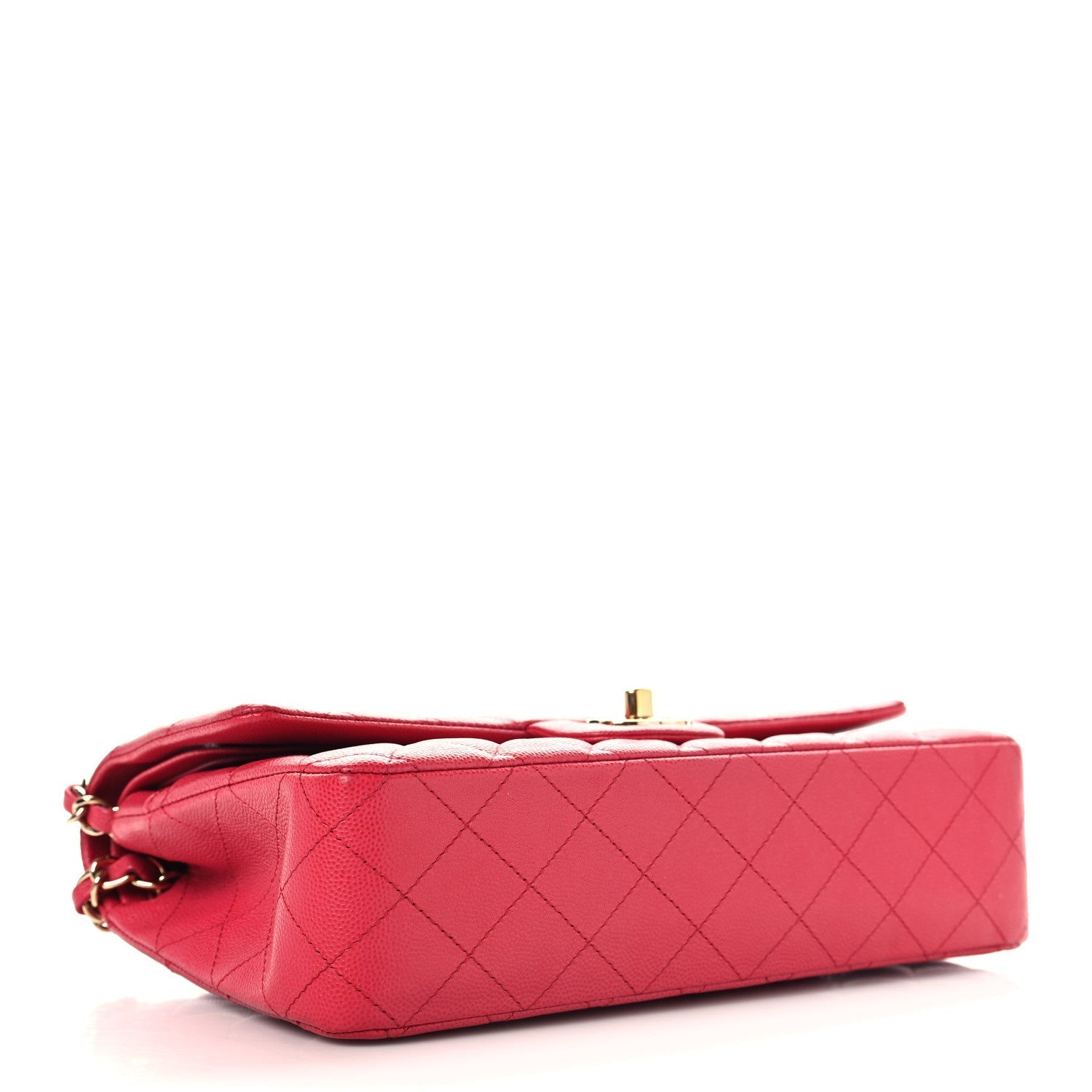 Caviar Quilted Medium Double Flap Dark Pink