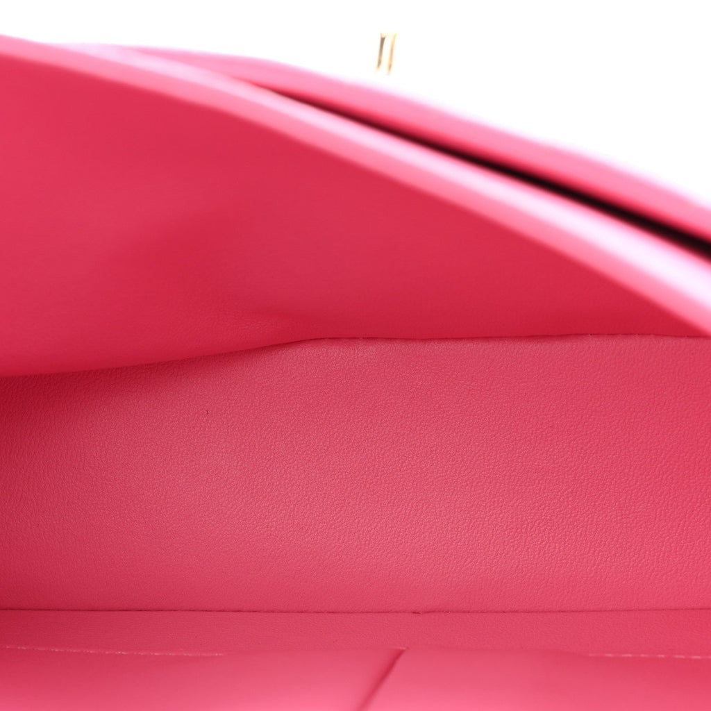 Caviar Quilted Medium Double Flap Pink