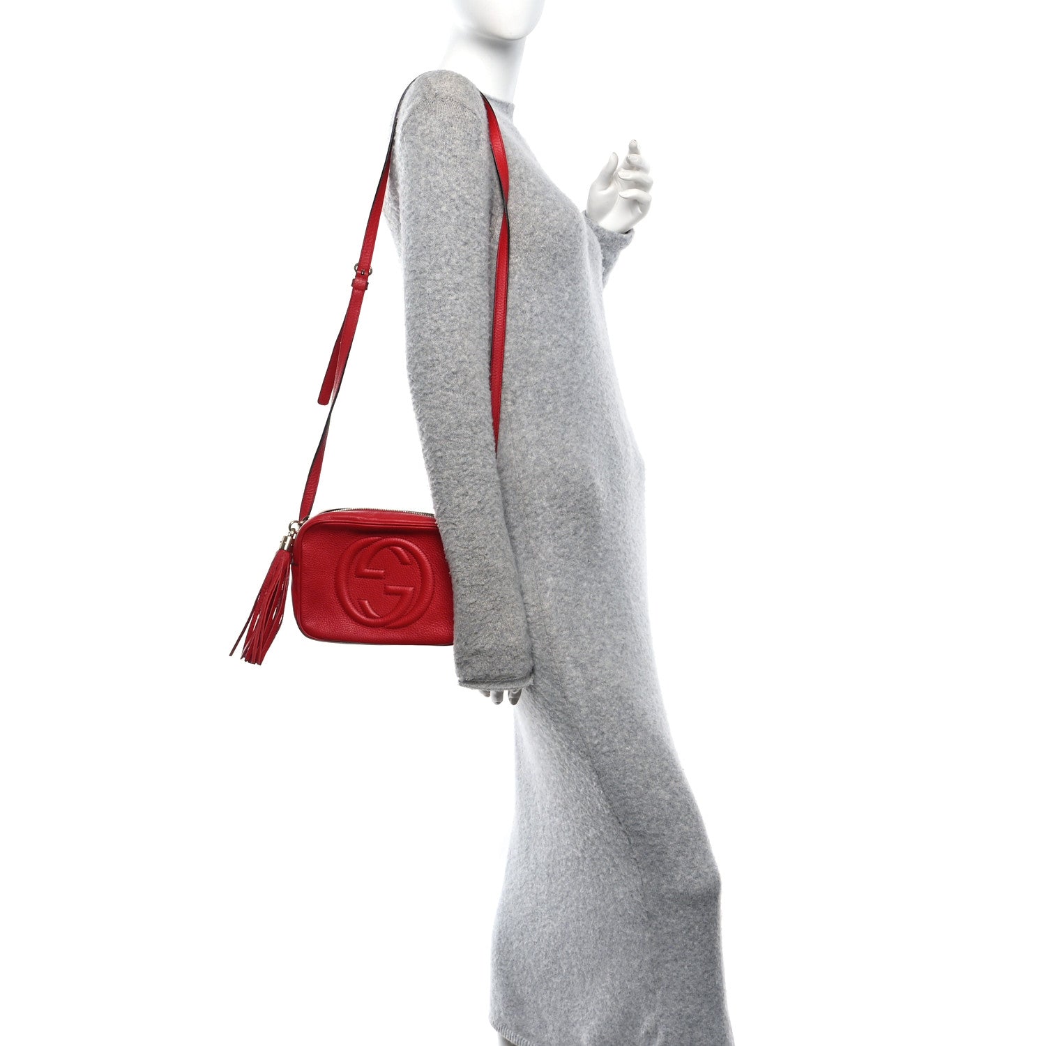 Pebbled Calfskin Small Soho Disco Bag Vibrant Red