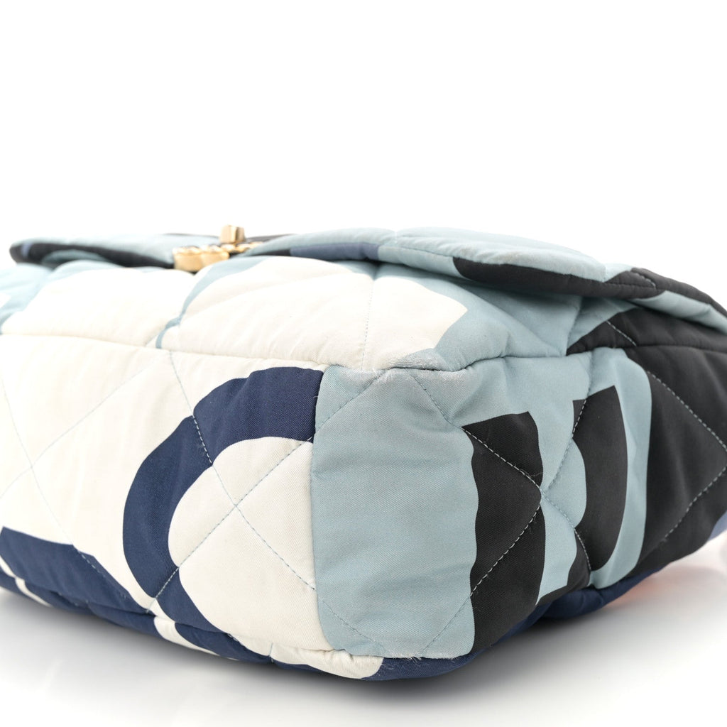 Silk Maxi Scarf Chanel 19 Flap Black Blue White