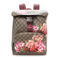 GG Supreme Monogram Blooms Medium Single Buckle Backpack Beige Multicolor Dry Rose