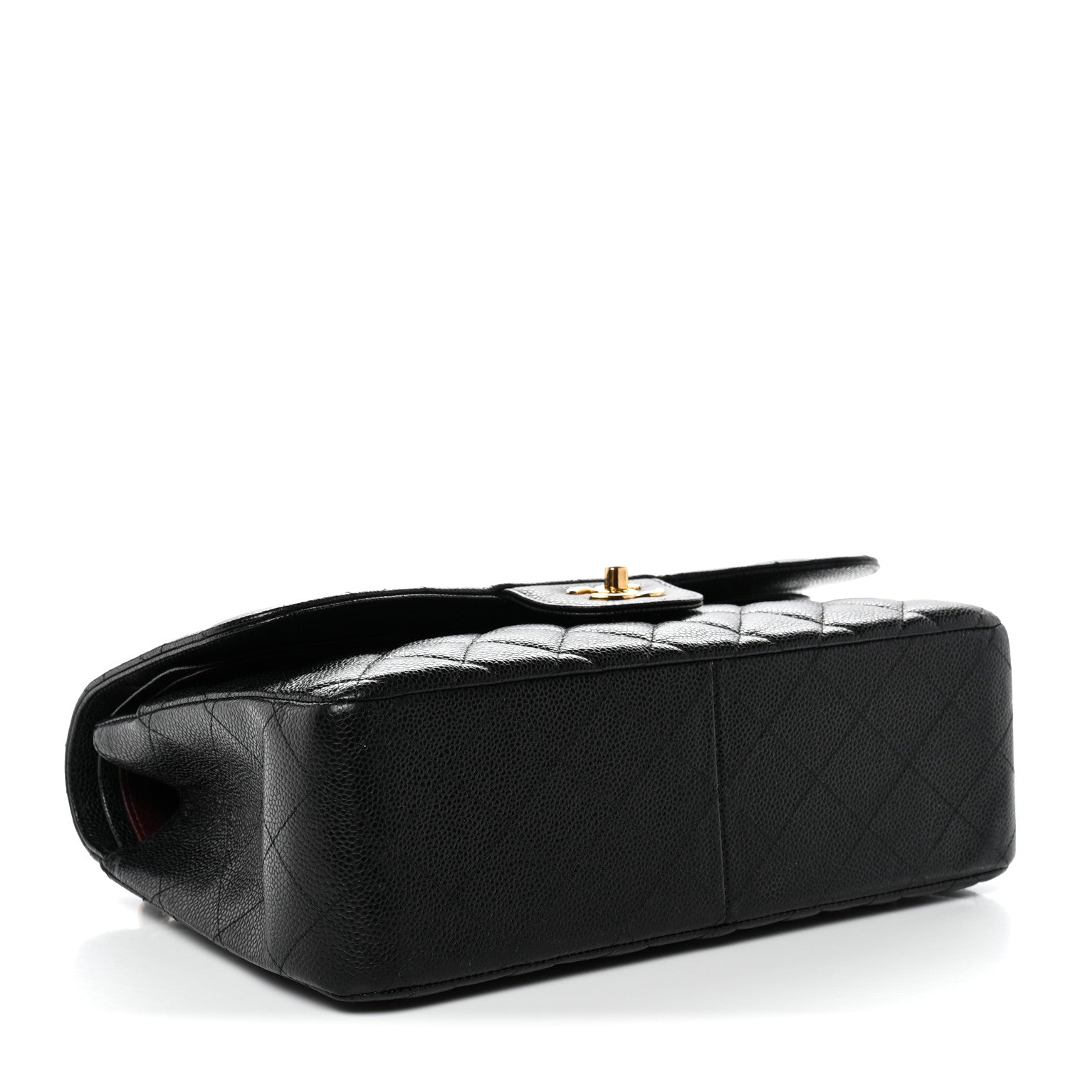 Caviar Quilted Jumbo Double Flap Black