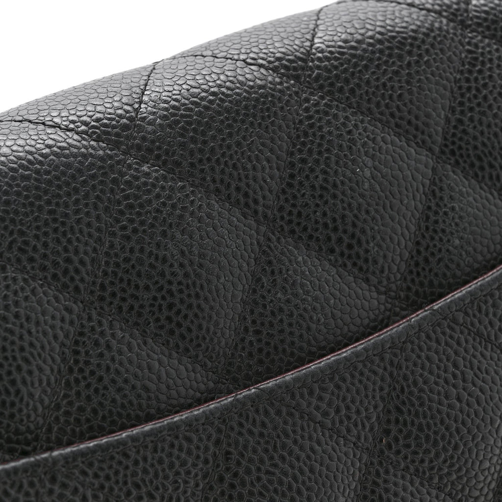 Caviar Quilted Jumbo Double Flap Black