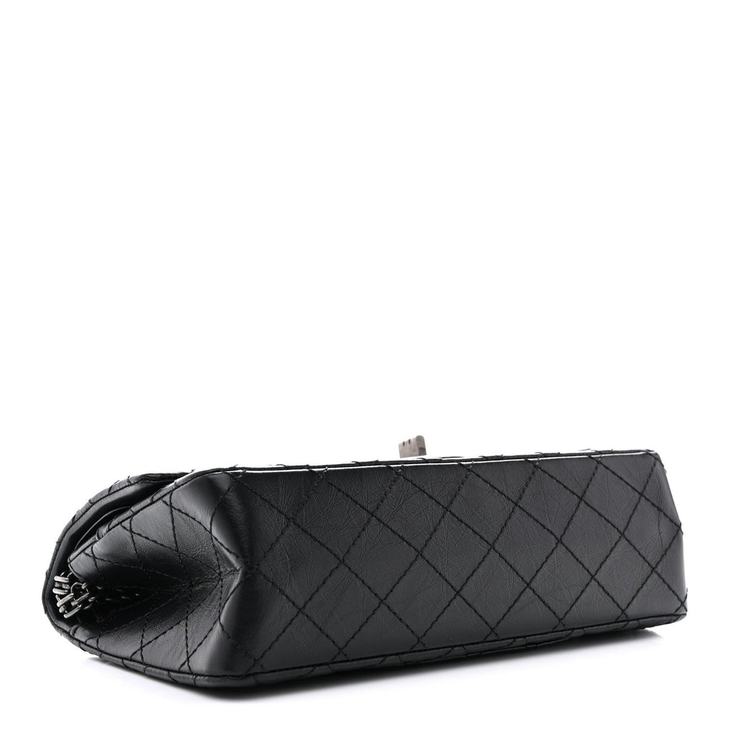 Aged Calfskin Quilted 2.55 Reissue 225 Flap Black