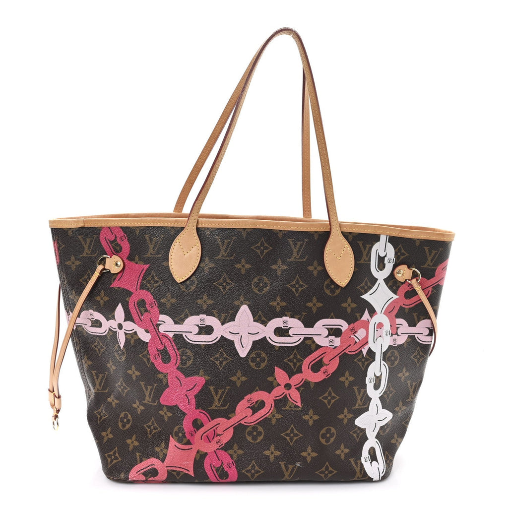 Monogram Bay Neverfull MM Rose Ballerine Poppy