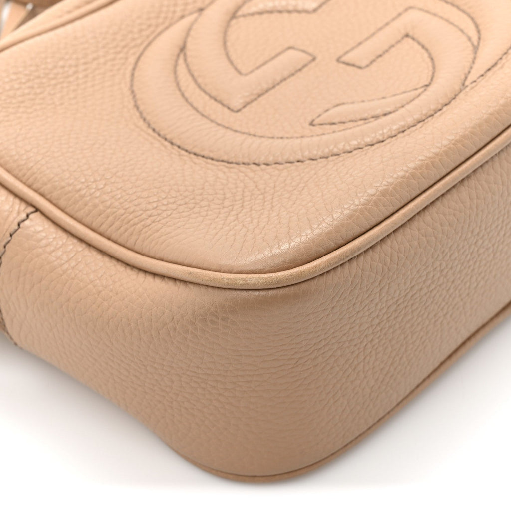 Pebbled Calfskin Small Soho Disco Bag Rose Beige