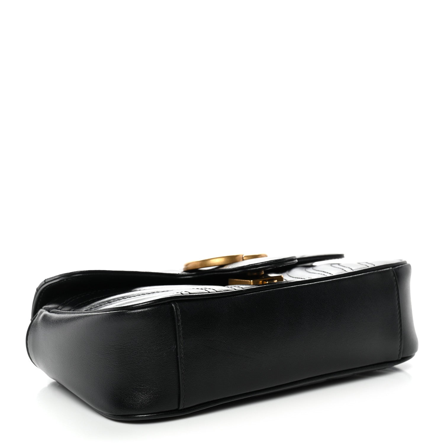 Calfskin Matelasse Mini GG Marmont Shoulder Bag Black