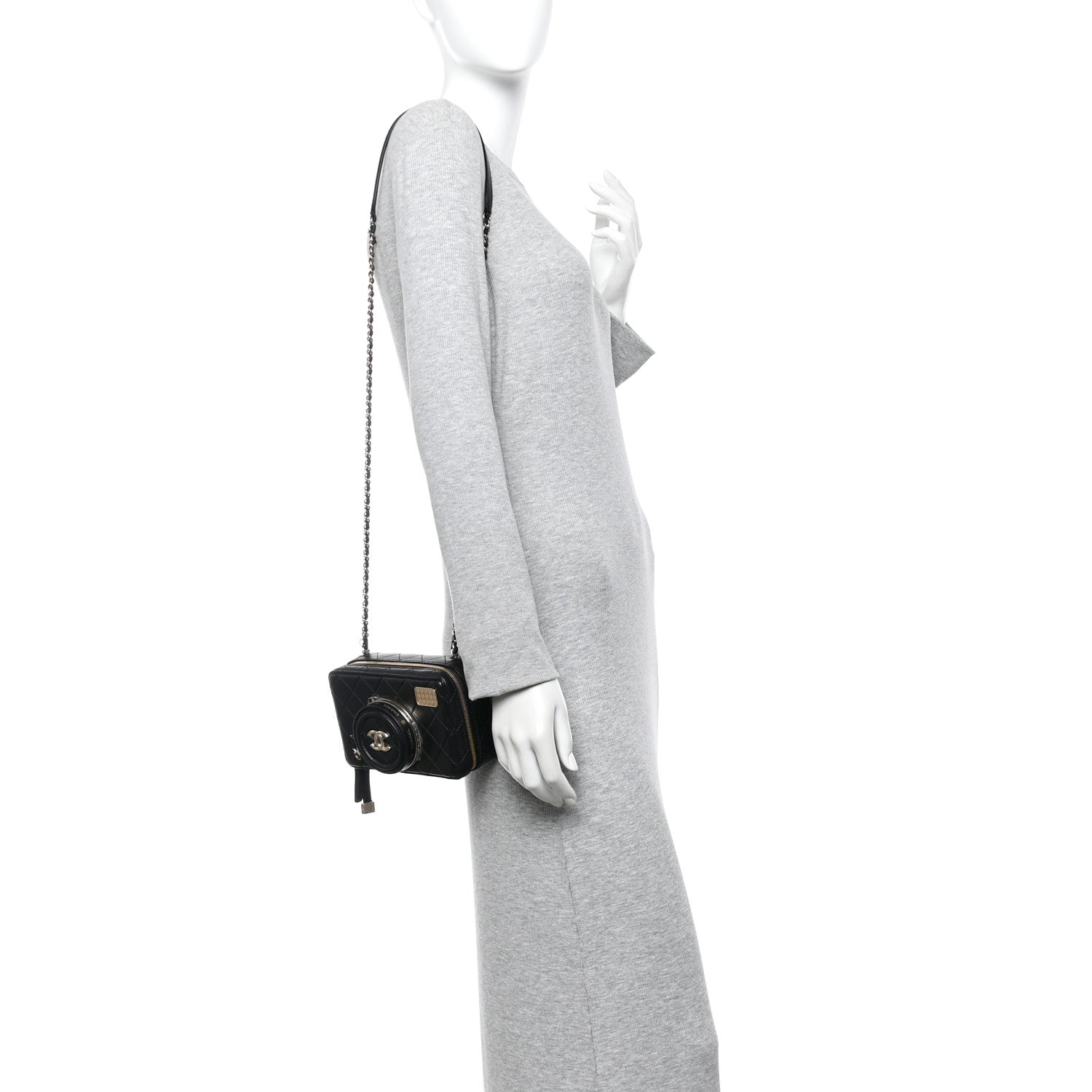 Lambskin Quilted Coco Click Bag Black
