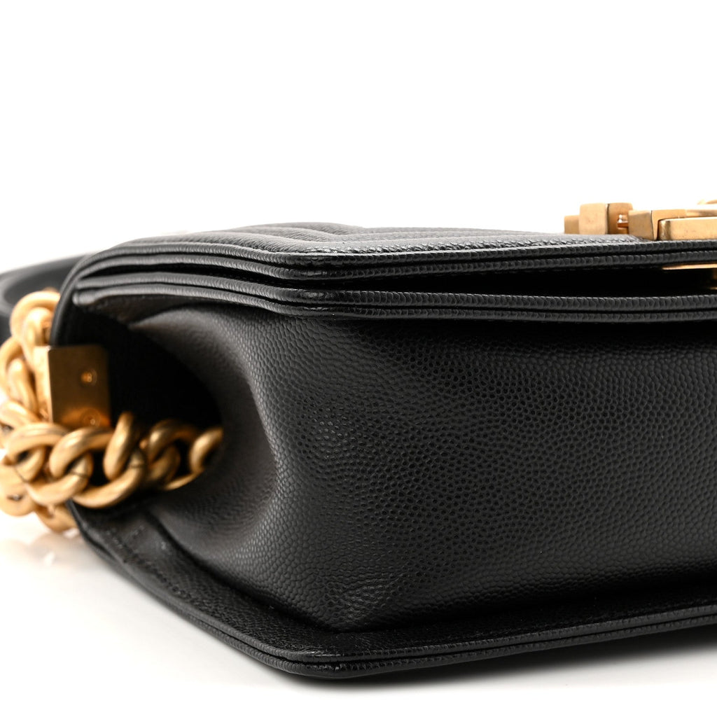Caviar Quilted Small Boy Flap Black