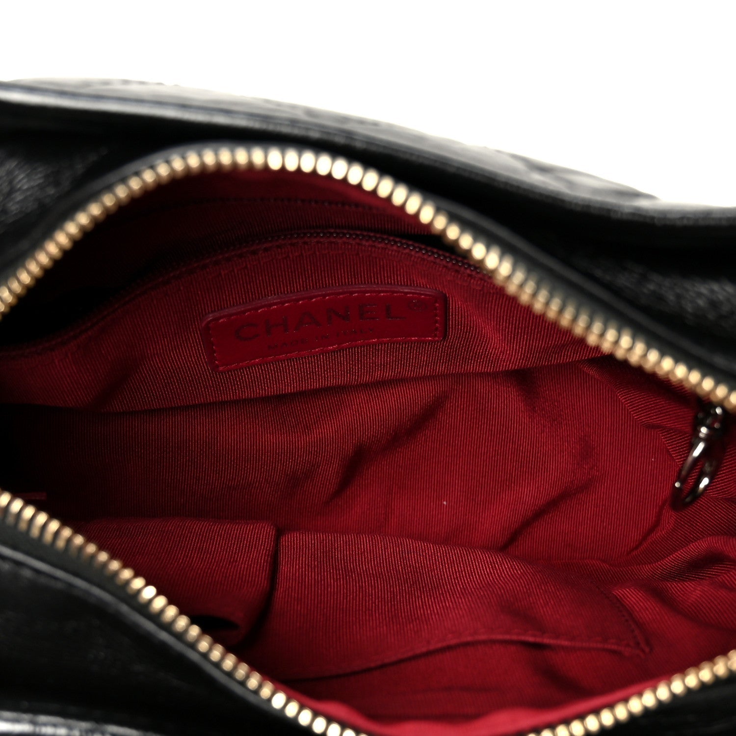 Aged Calfskin Quilted Small Gabrielle Logo Hobo Black