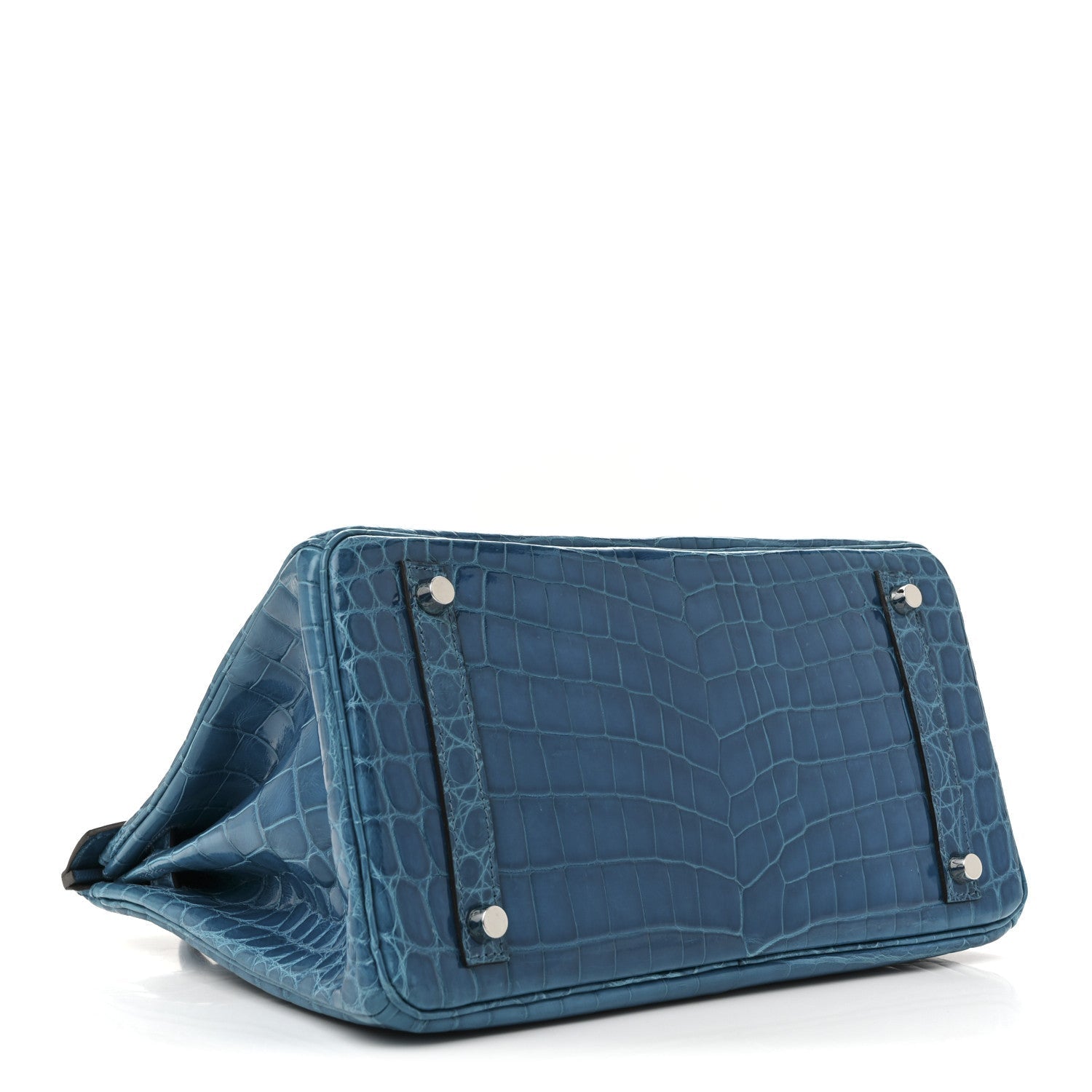 Shiny Niloticus Crocodile Birkin 30 Bleu Izmir