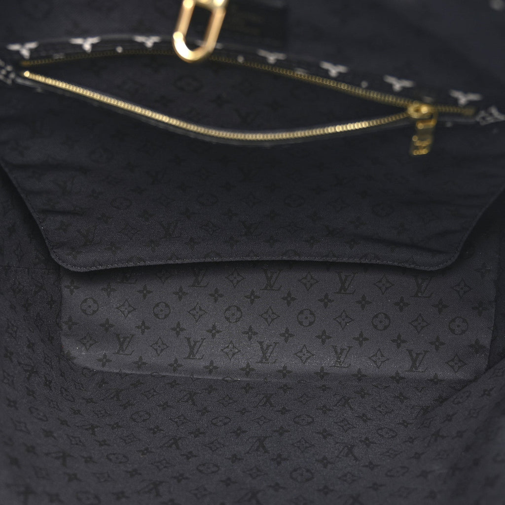 Monogram Giant Crafty Neverfull MM Creme Rouge Black