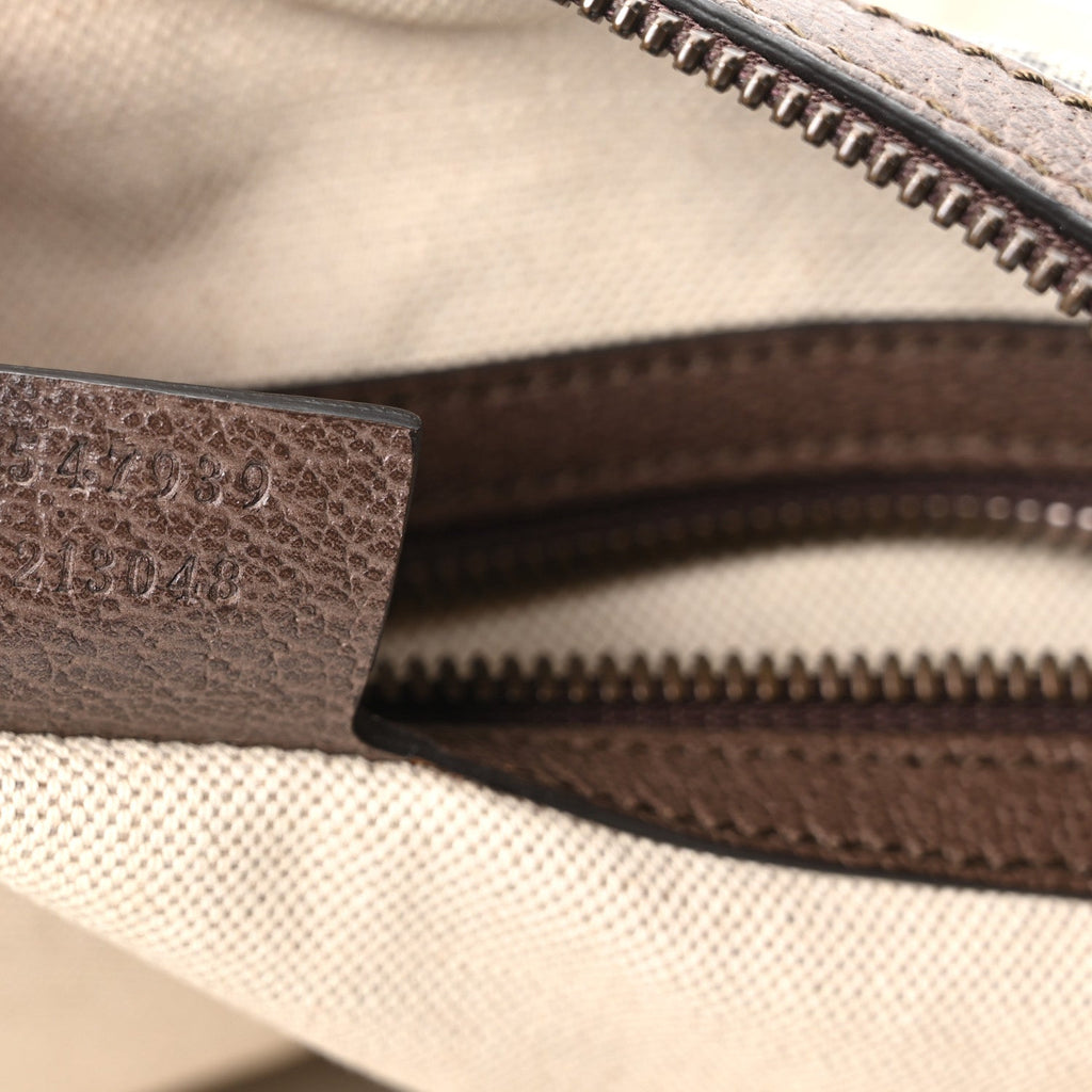 GG Supreme Monogram Web Ophidia Half Moon Hobo Brown