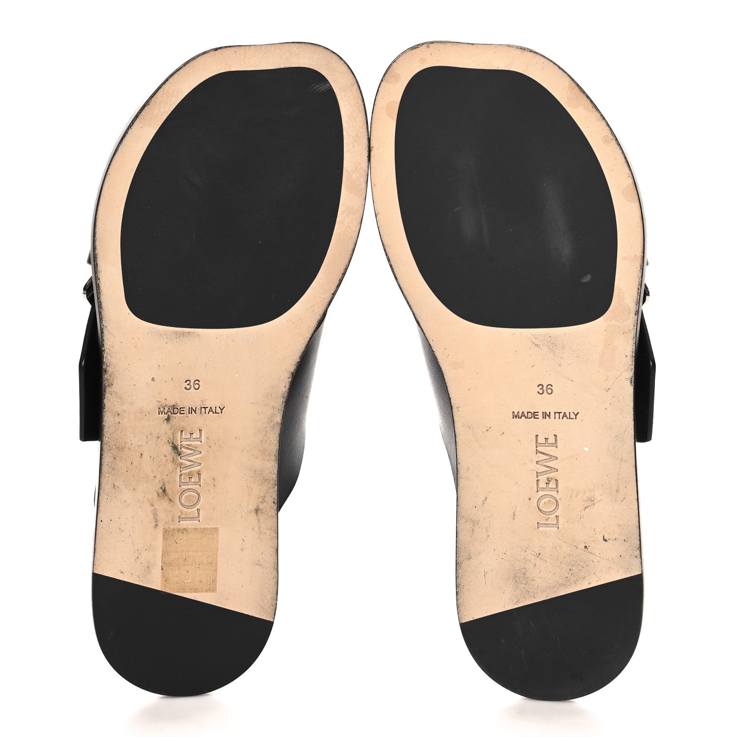 Calfskin Petal Belt Flat Sandal 36 Black