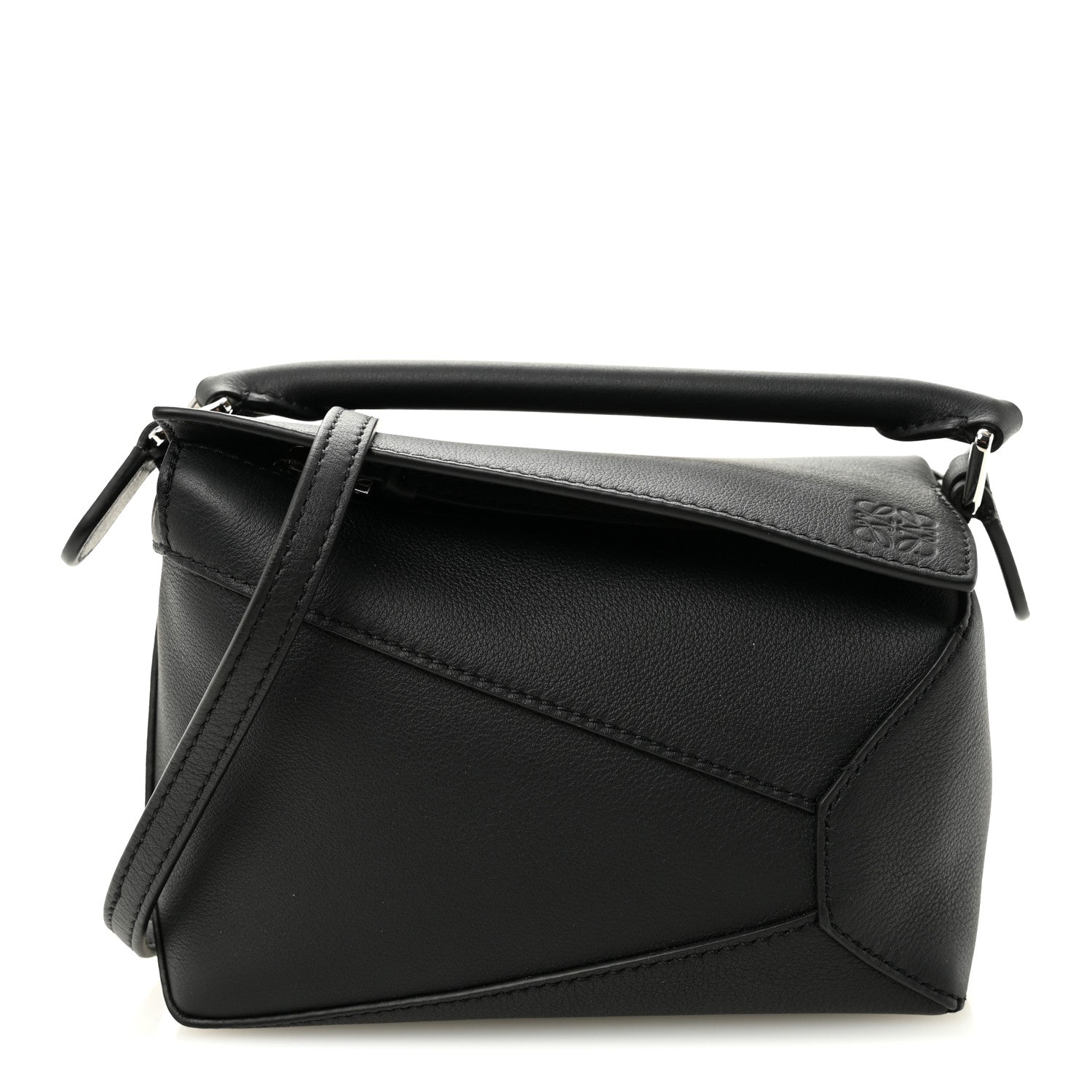 Calfskin Mini Puzzle Bag Black