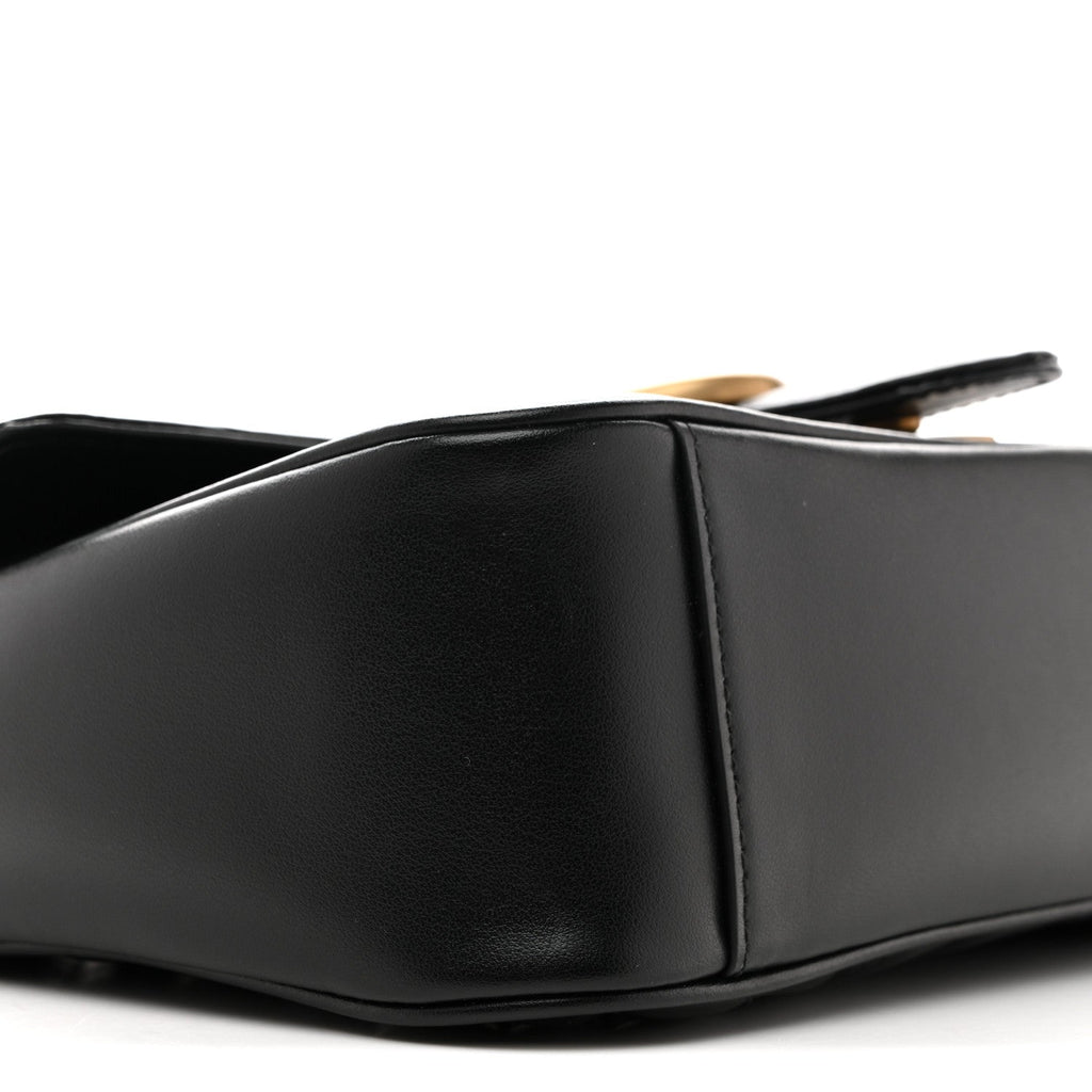 Calfskin Matelasse Small GG Marmont Shoulder Bag Black