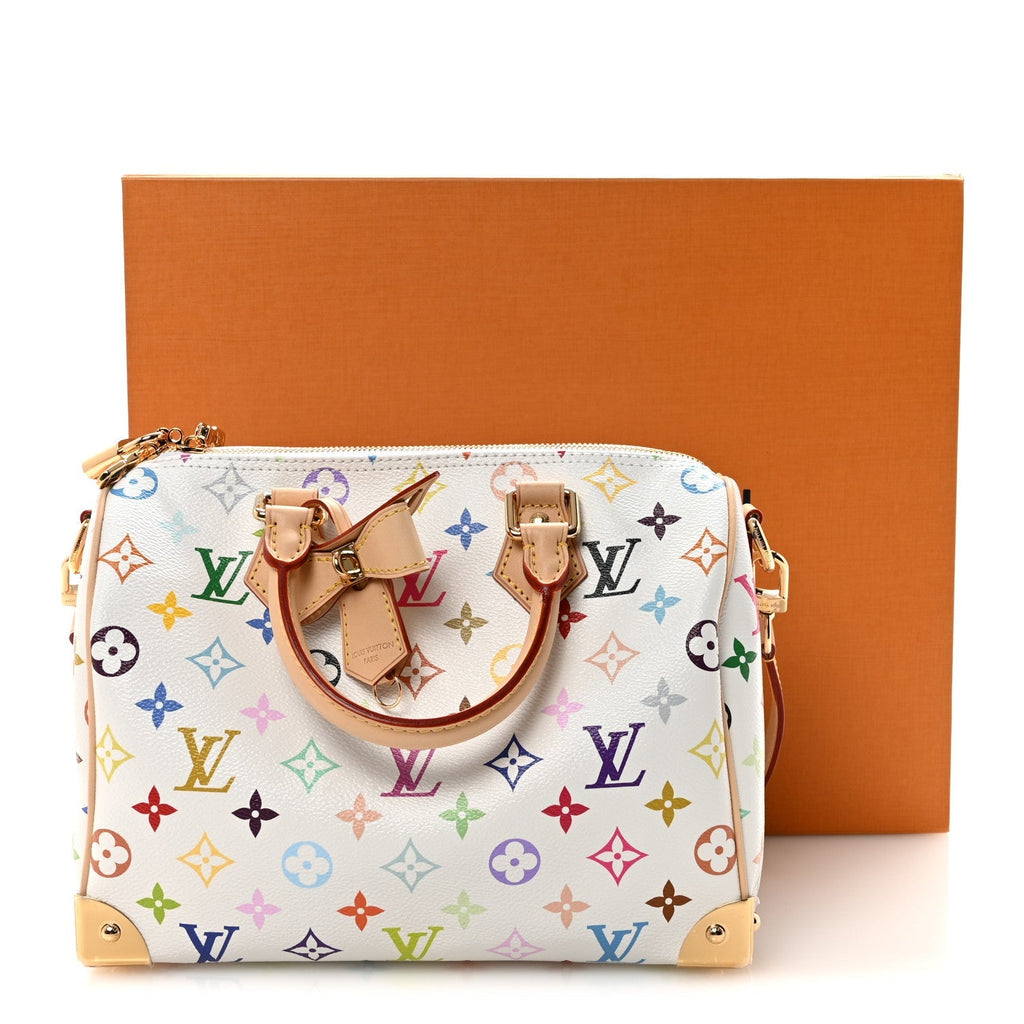 LV X TM Monogram Multicolor Speedy Bandouliere 25 White