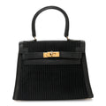 Silk Veau Doblis Pleated Mini Kelly Sellier 20 Black