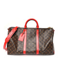 Calfskin Monogram Keepall Bandouliere 50 Coquelicot