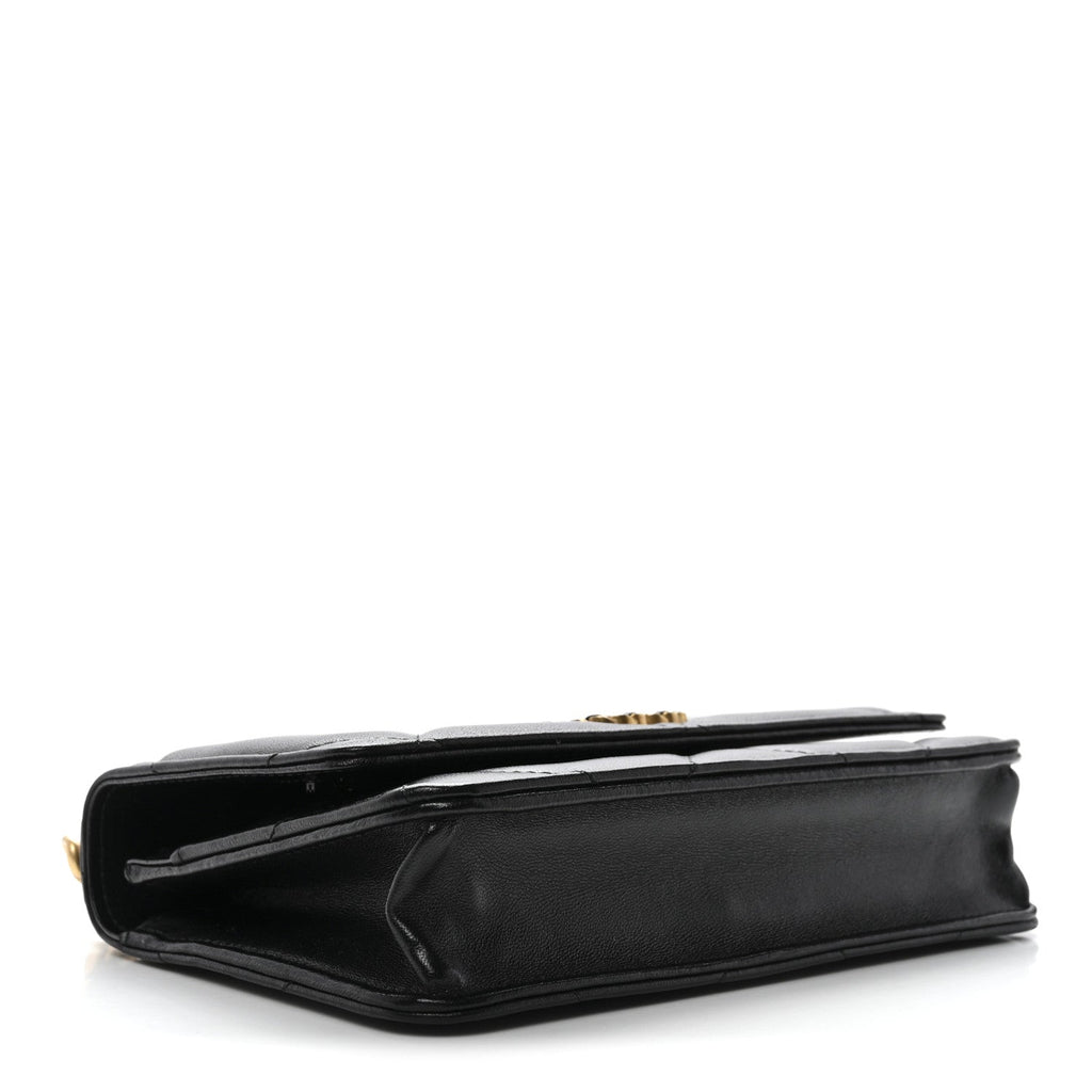 Lambskin Quilted Chanel 19 Wallet On Chain WOC Black