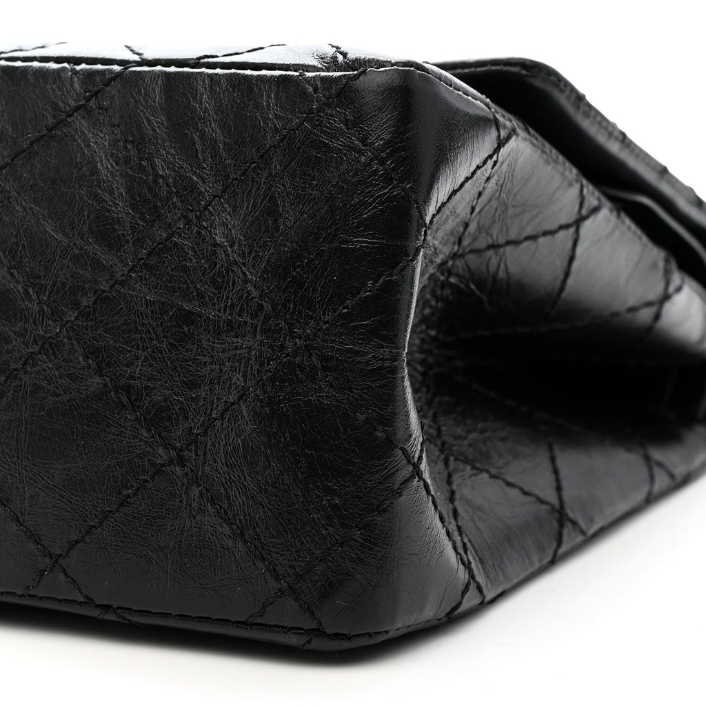 Aged Calfskin Quilted 2.55 Reissue 226 Flap So Black