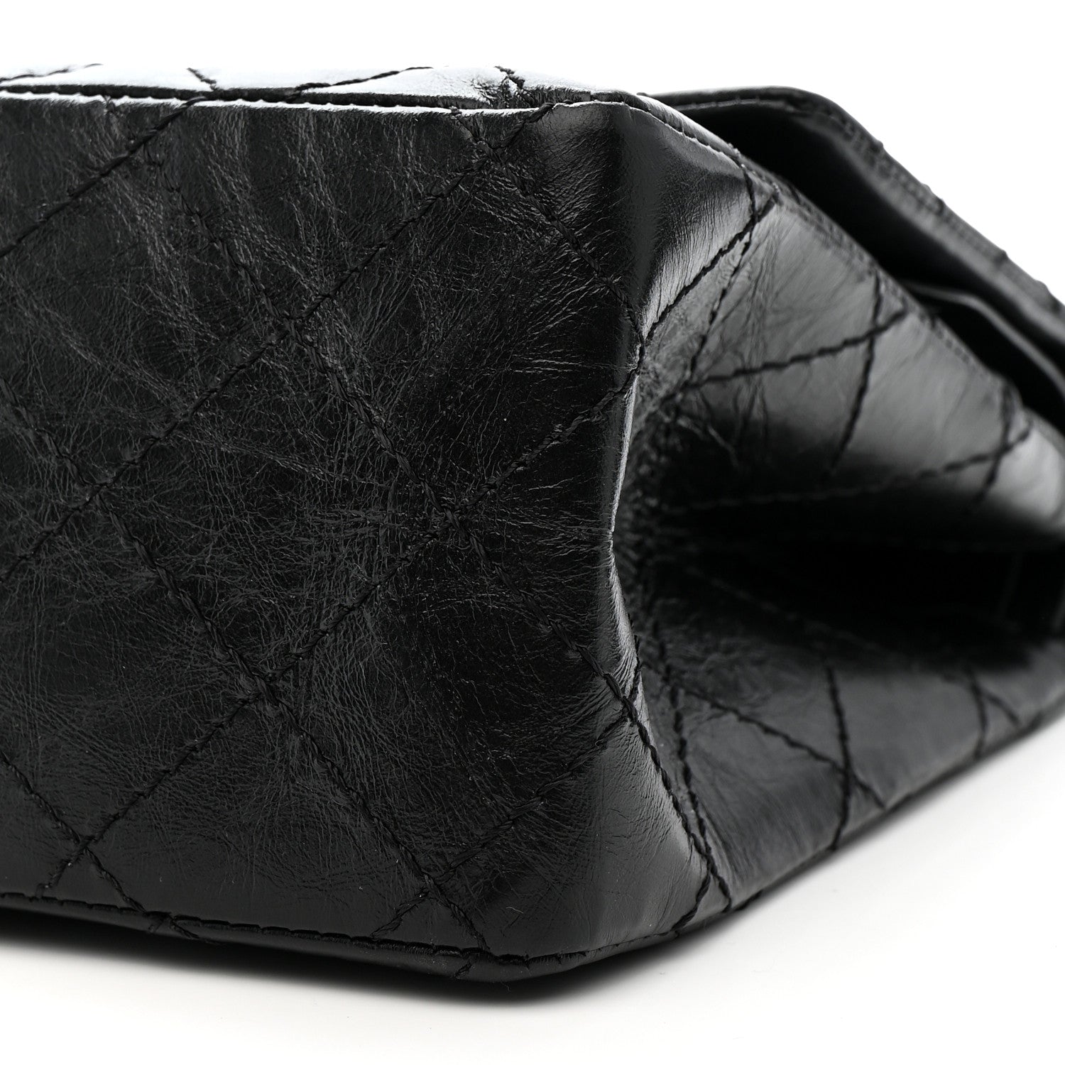 Aged Calfskin Quilted 2.55 Reissue 226 Flap So Black