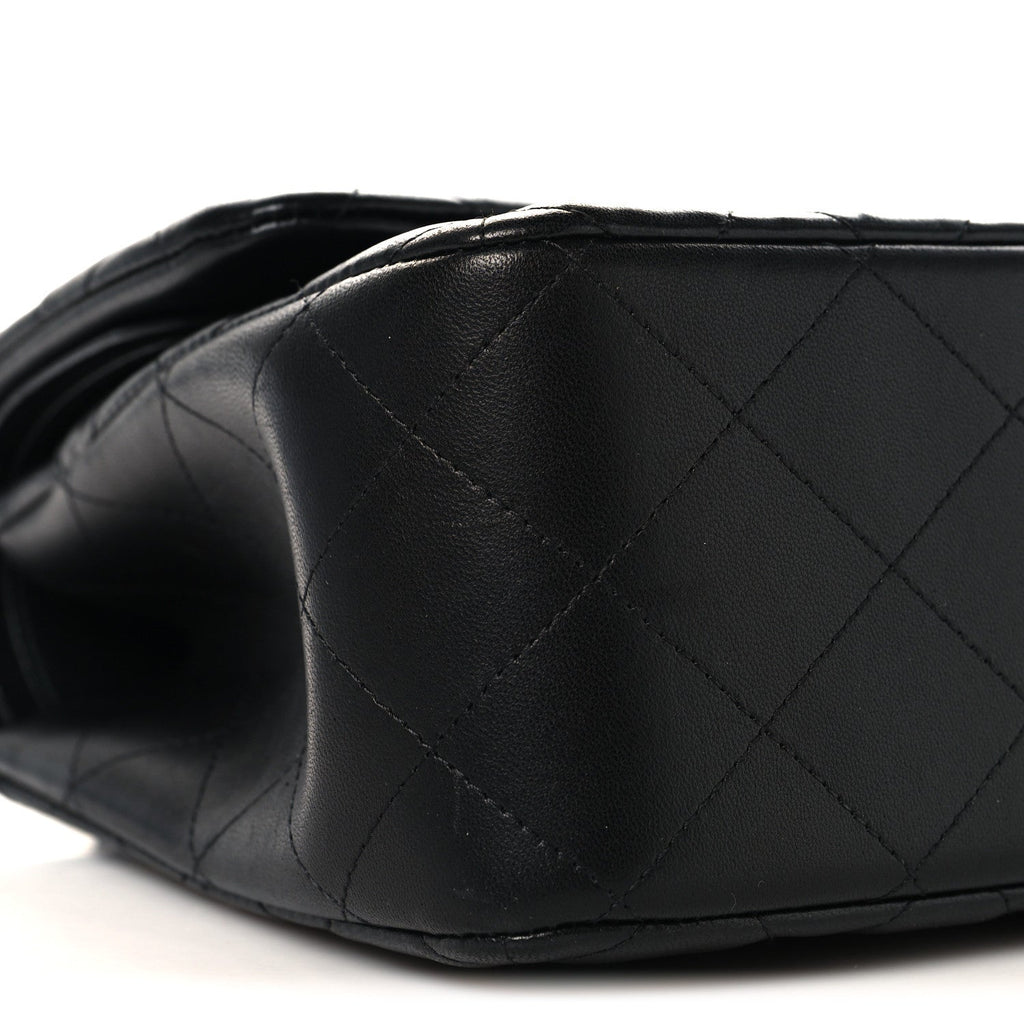 Lambskin Quilted Jumbo Double Flap So Black