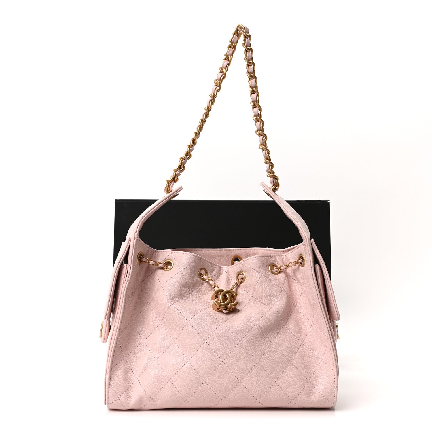 Caviar Quilted Small Chanel 25 Handbag Light Pink