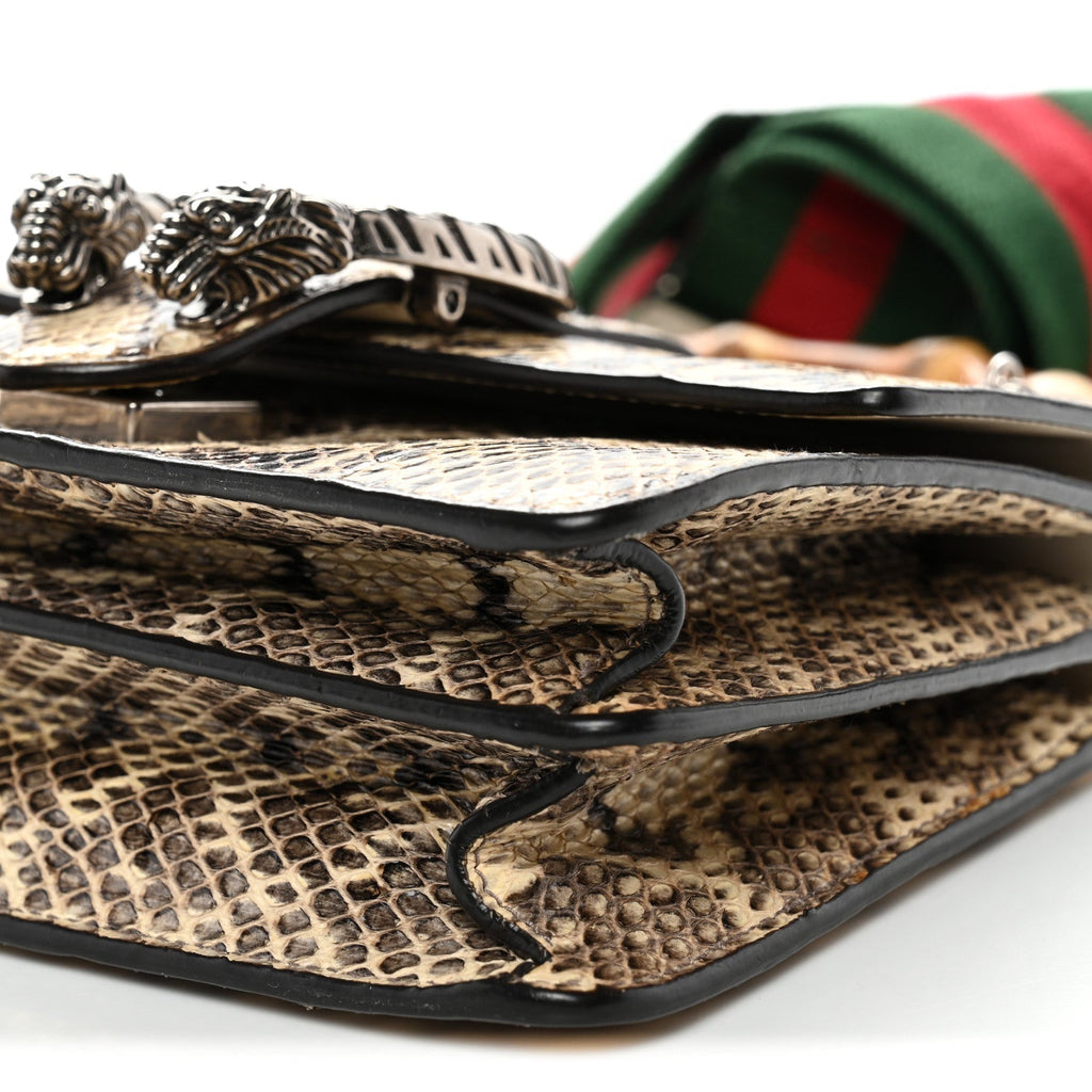 Snakeskin Bamboo Web Mini Dionysus Top Handle Bag