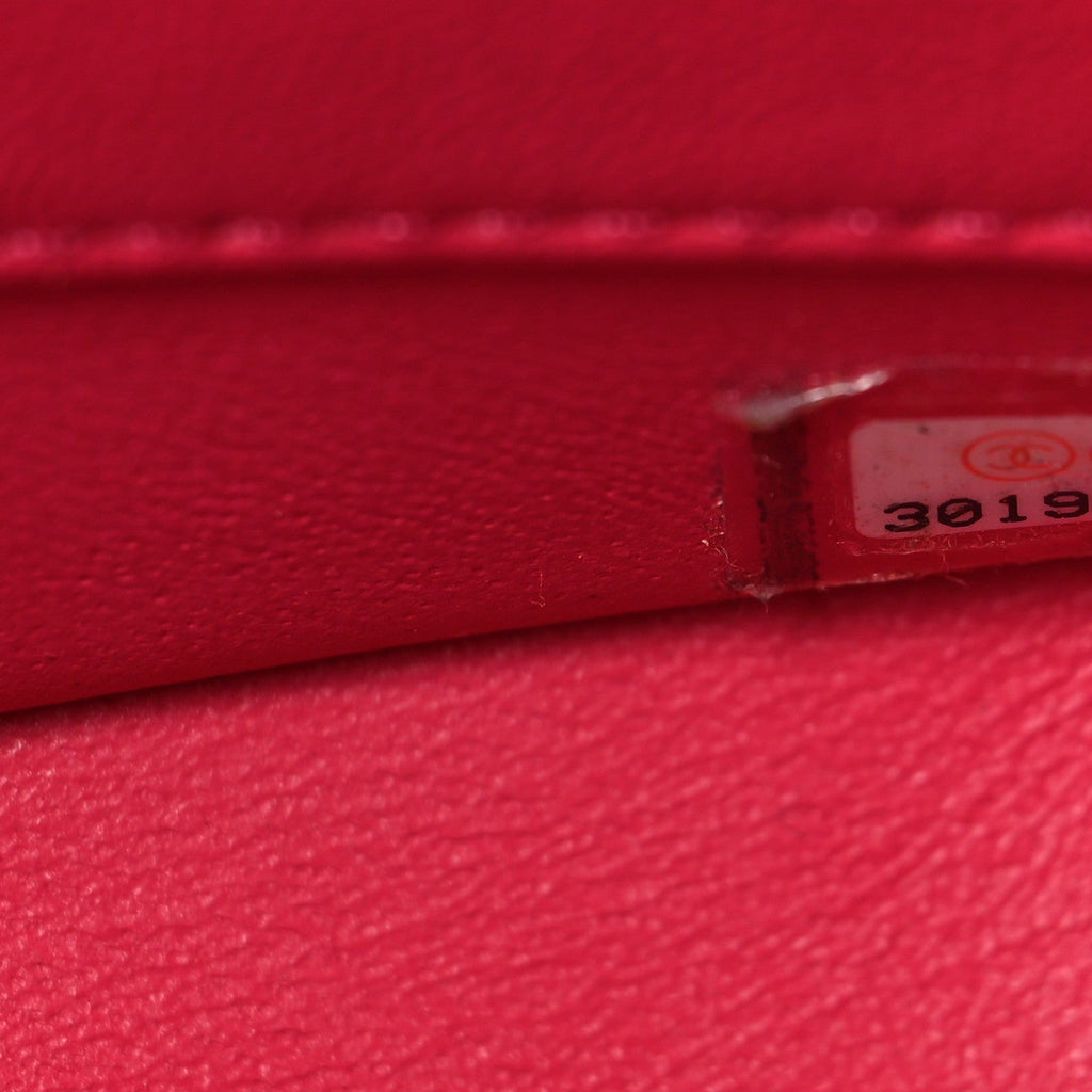 Lambskin Quilted Small Trendy CC Bowling Bag Pink