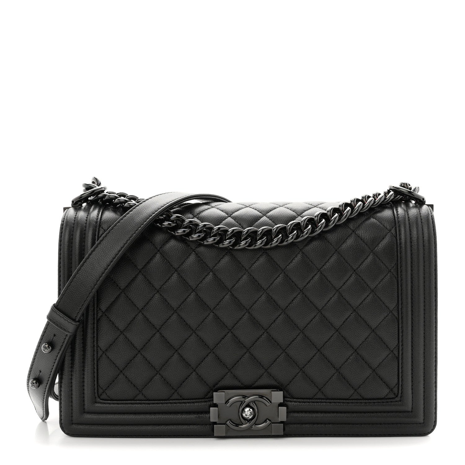 Caviar Quilted New Medium Boy Flap So Black