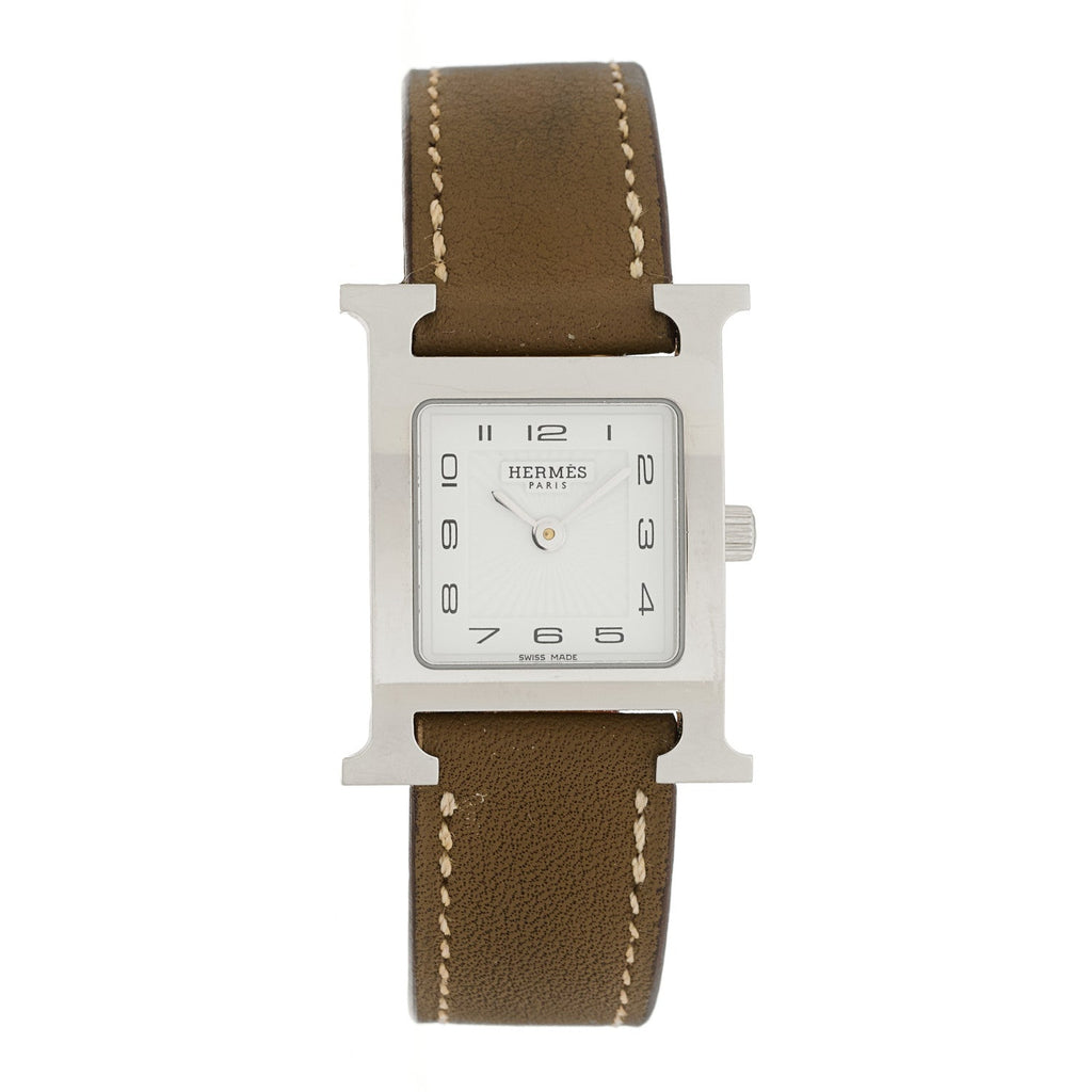Stainless Steel Swift 21mm Heure H Hour Quartz Watch Etoupe