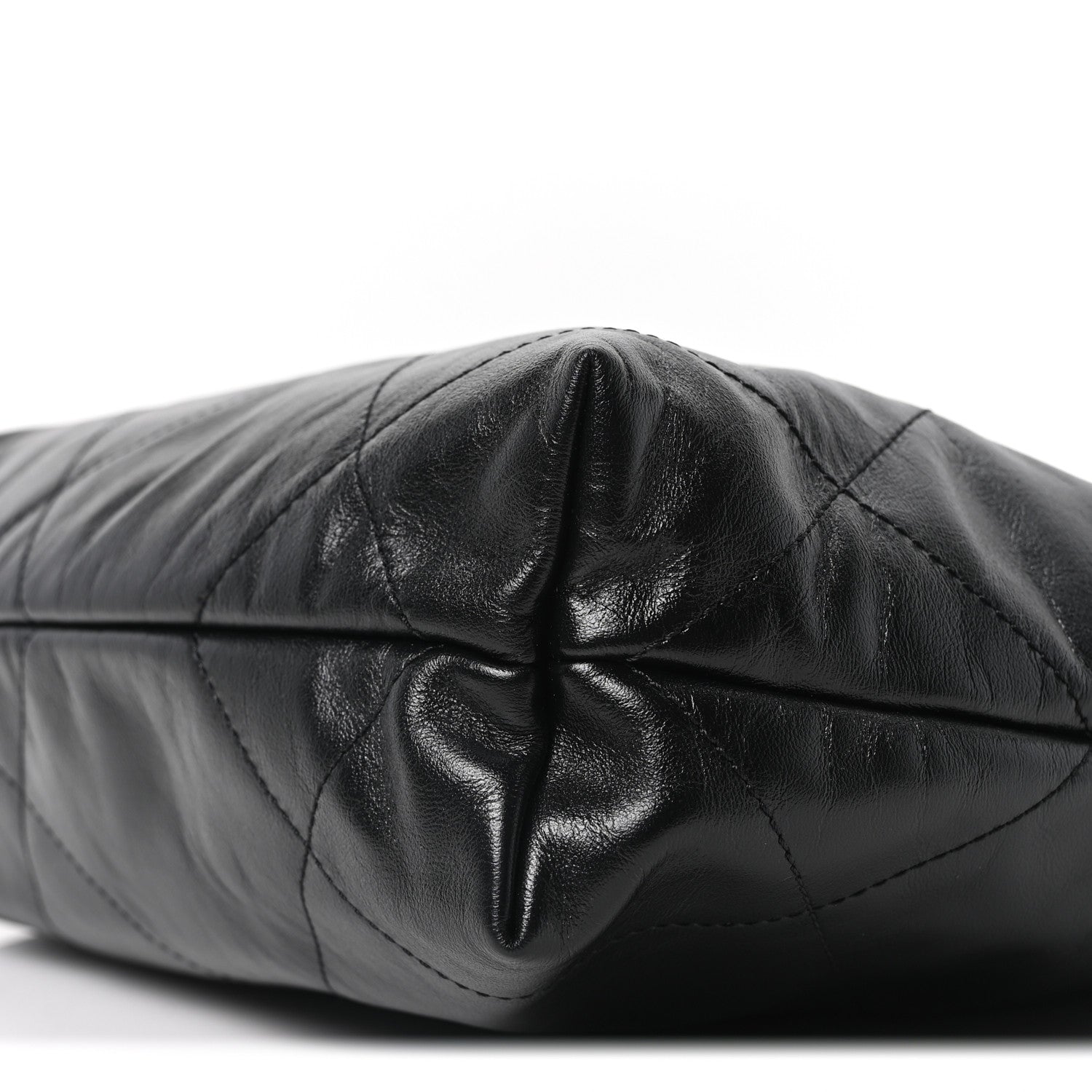 Shiny Calfskin Quilted Small Chanel 22 Black