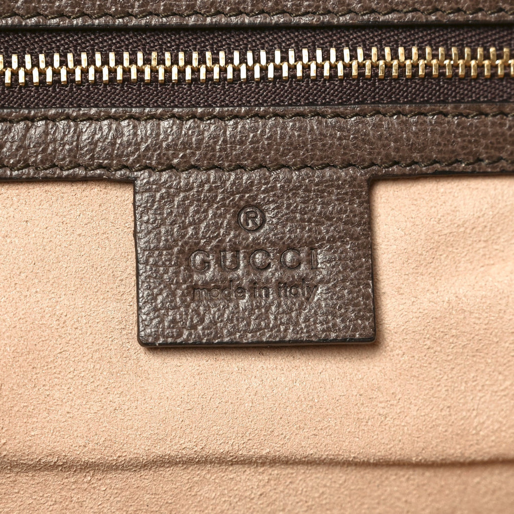 GG Supreme Monogram Medium Ophidia Shopping Tote Brown