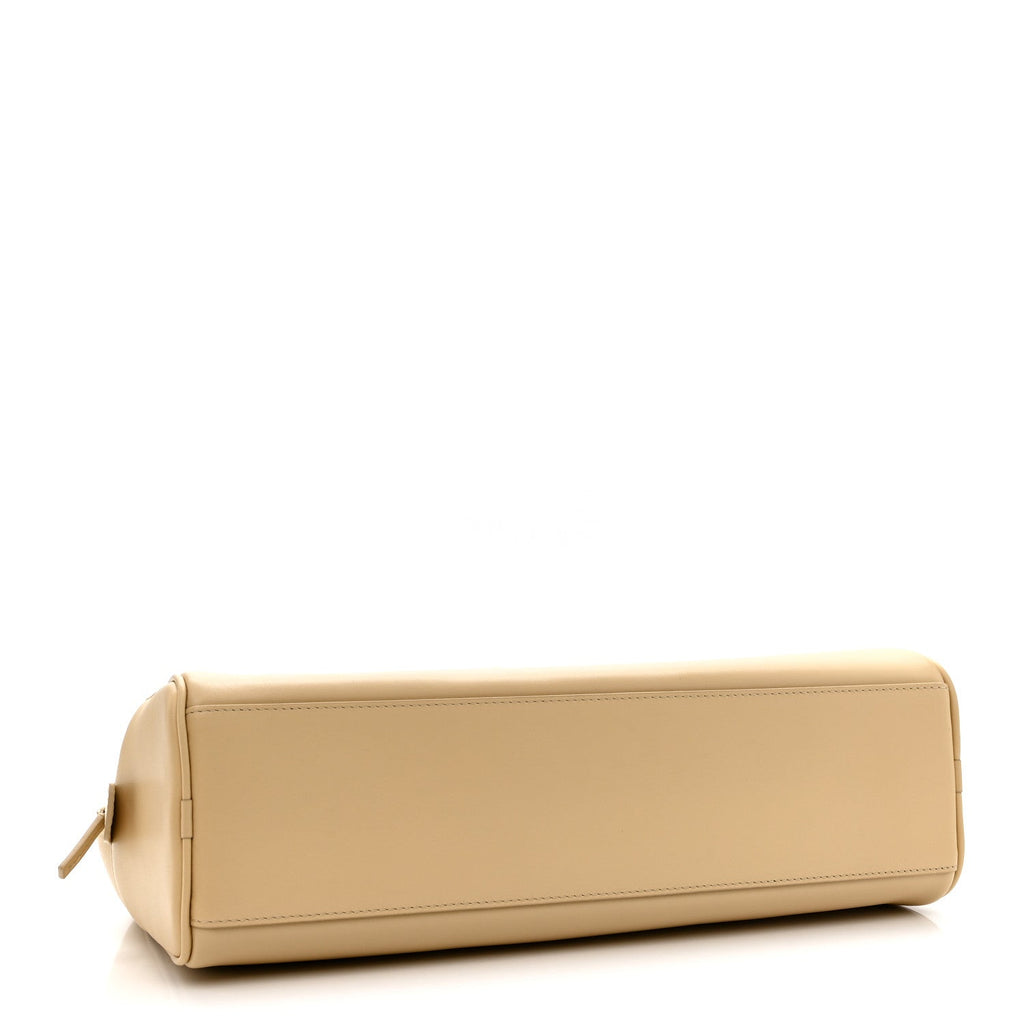 Calfskin Large Bowling Bag Beige
