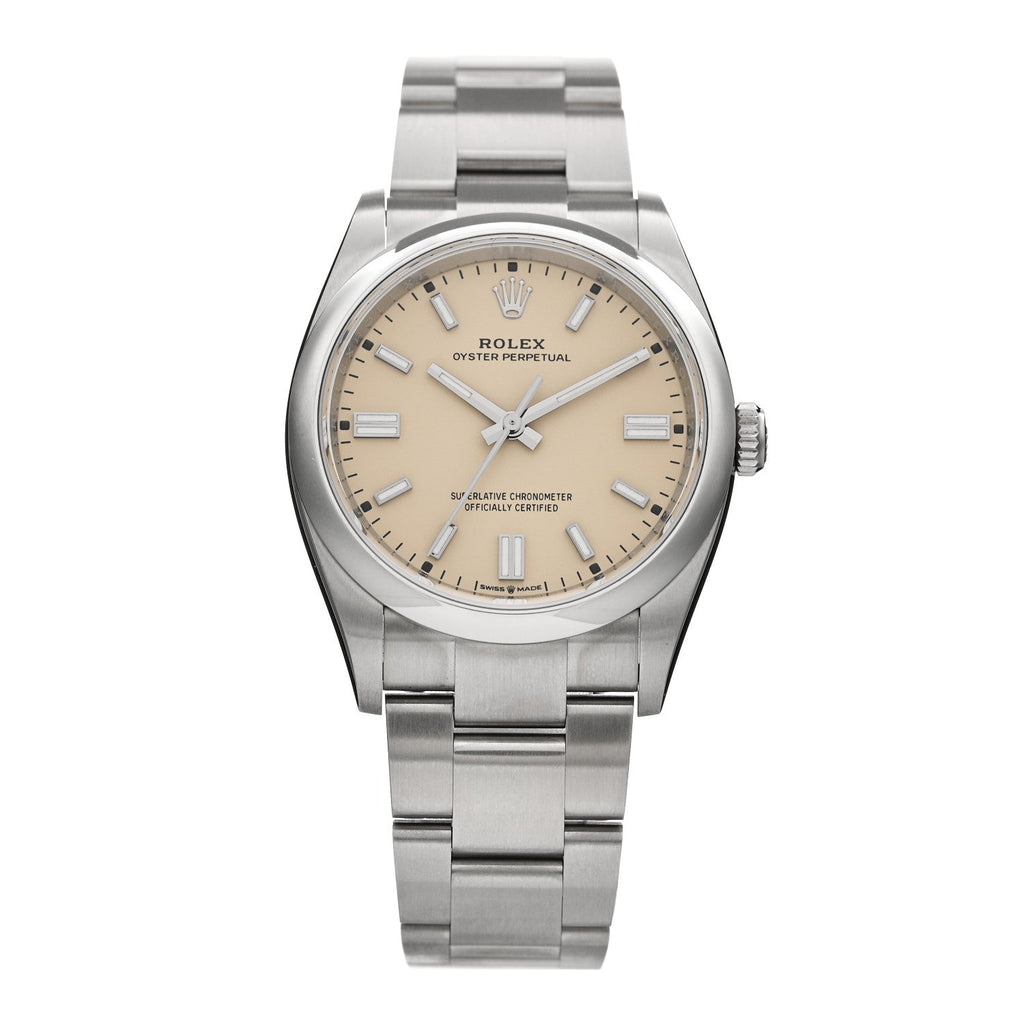 Stainless Steel 36mm Oyster Perpetual Watch Beige 126000