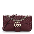 Calfskin Matelasse Small GG Marmont Shoulder Bag Ancora Red