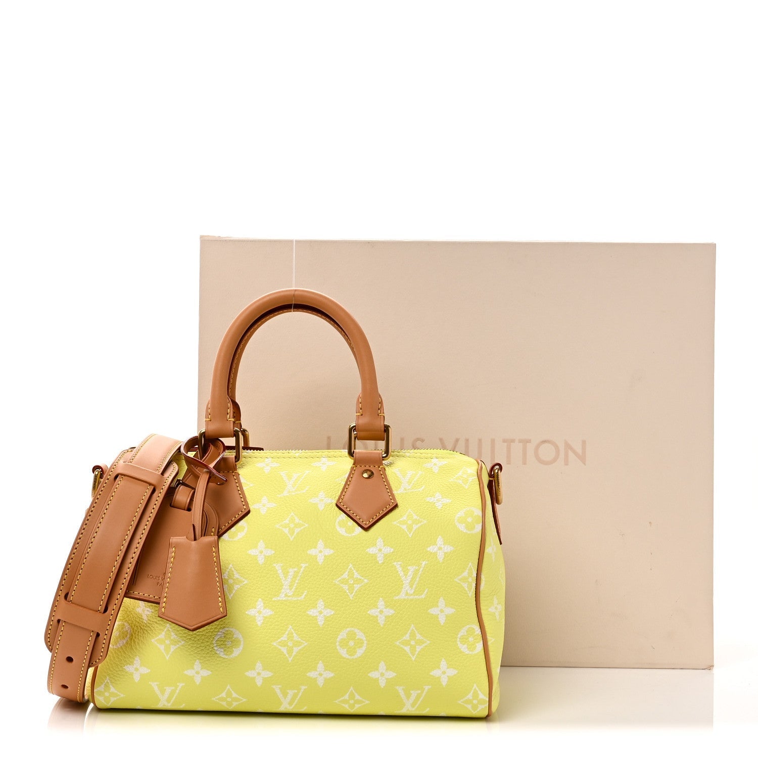 Calfskin Monogram Speedy P9 Bandouliere 25 Lemonade Yellow