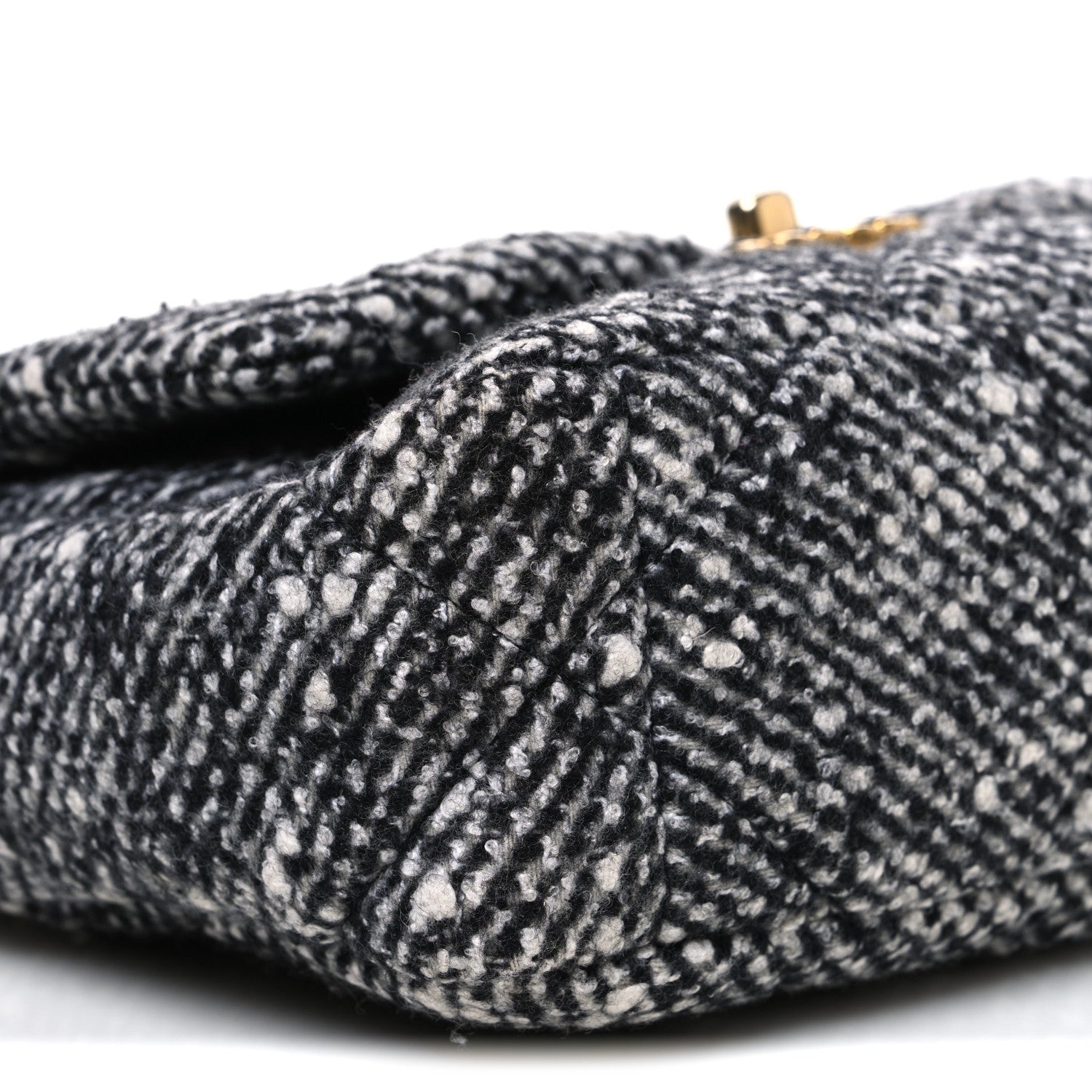 Tweed Quilted Medium Chanel 19 Flap Grey