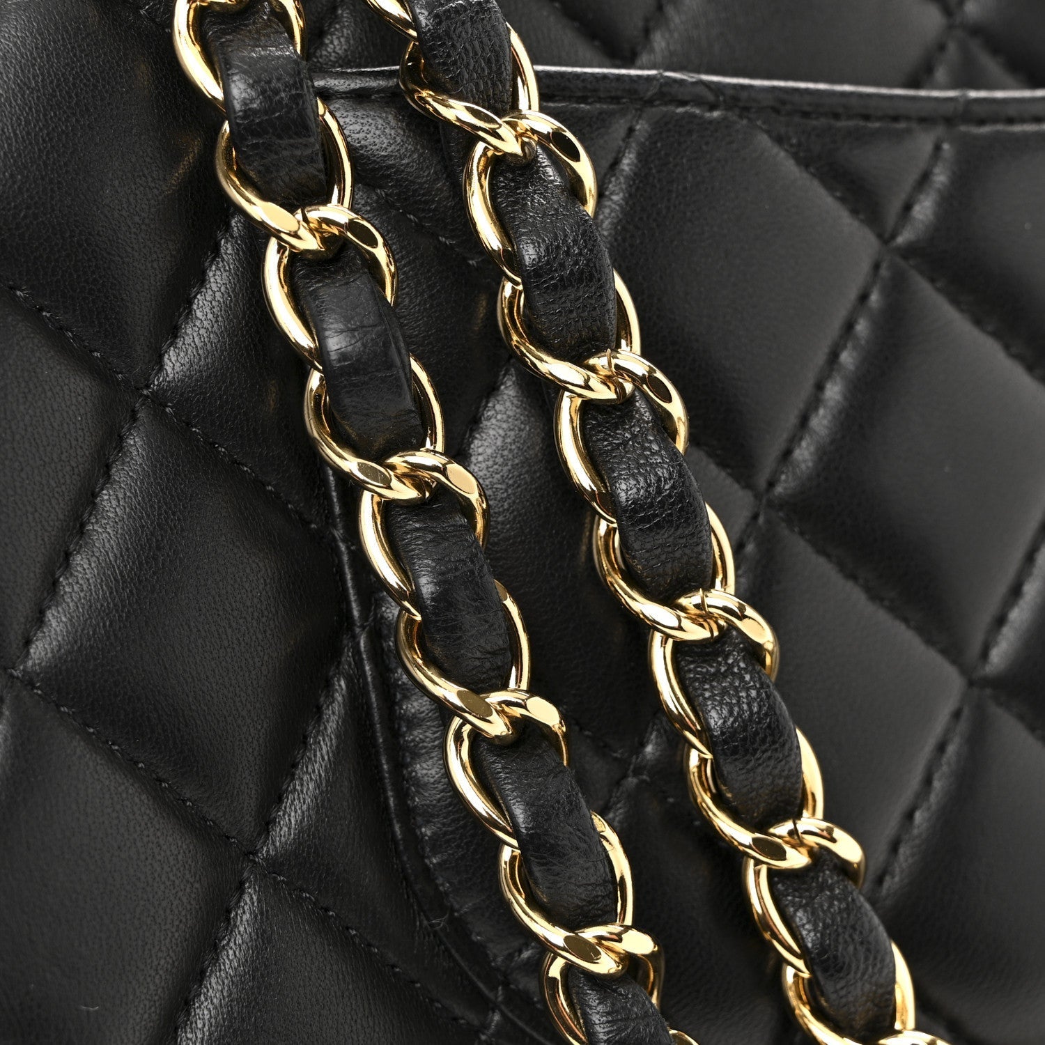 Lambskin Quilted Medium Double Flap Black