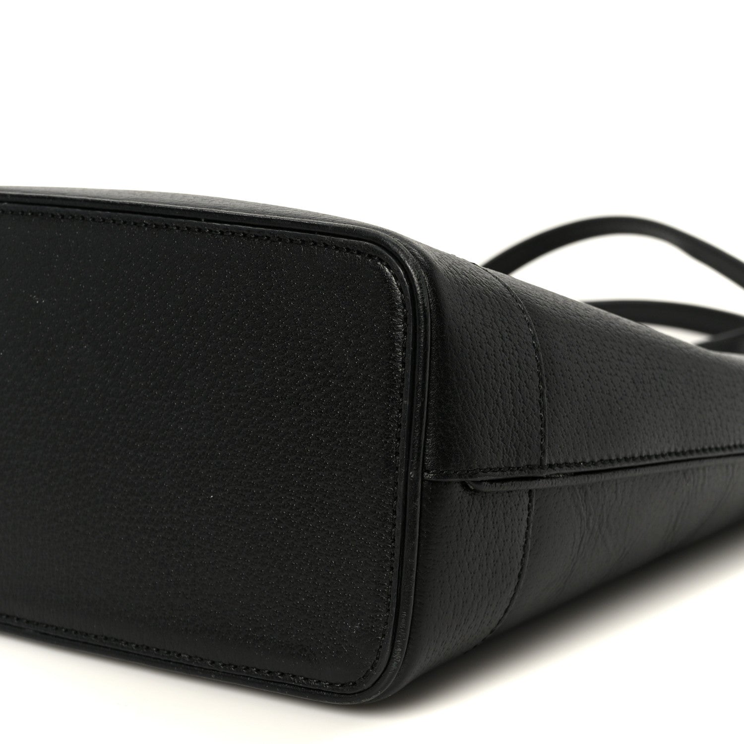 Textured Dollar Calfskin Small Ophidia Shoulder Tote Bag Black