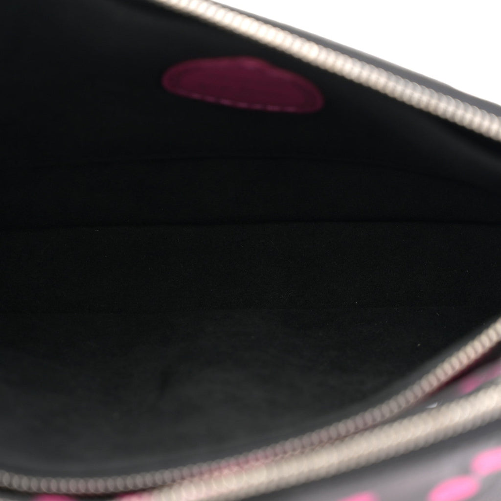LV X YK Empreinte Multi Pochette Accessories Black Fuchsia