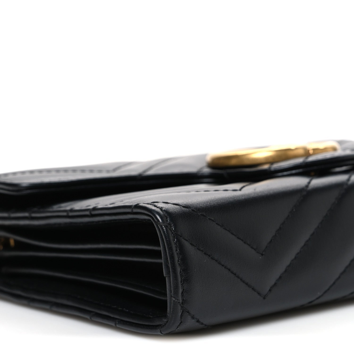 Calfskin Matelasse GG Marmont Chain Wallet Black
