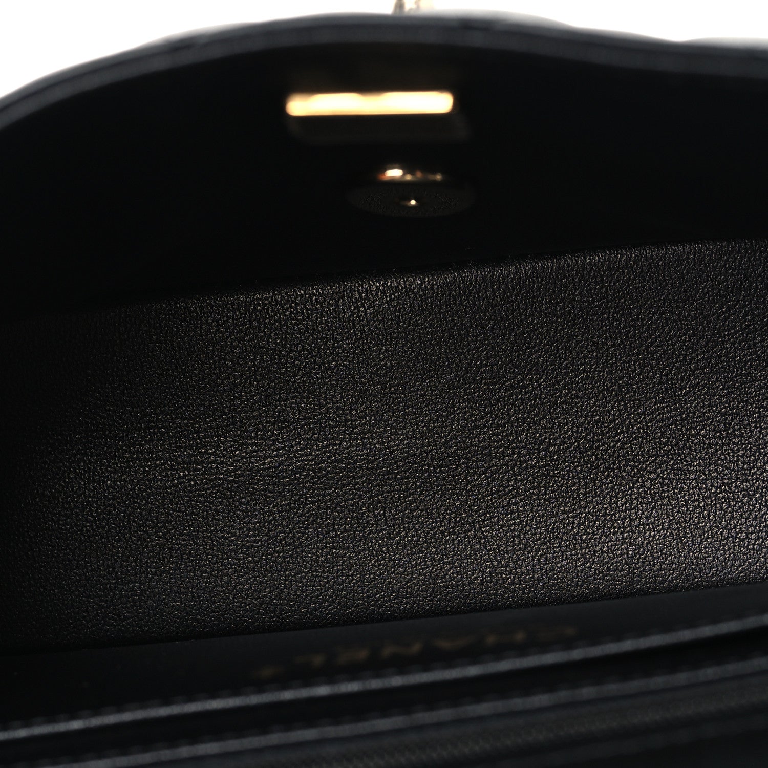 Lambskin Quilted Mini Rectangular Flap Black
